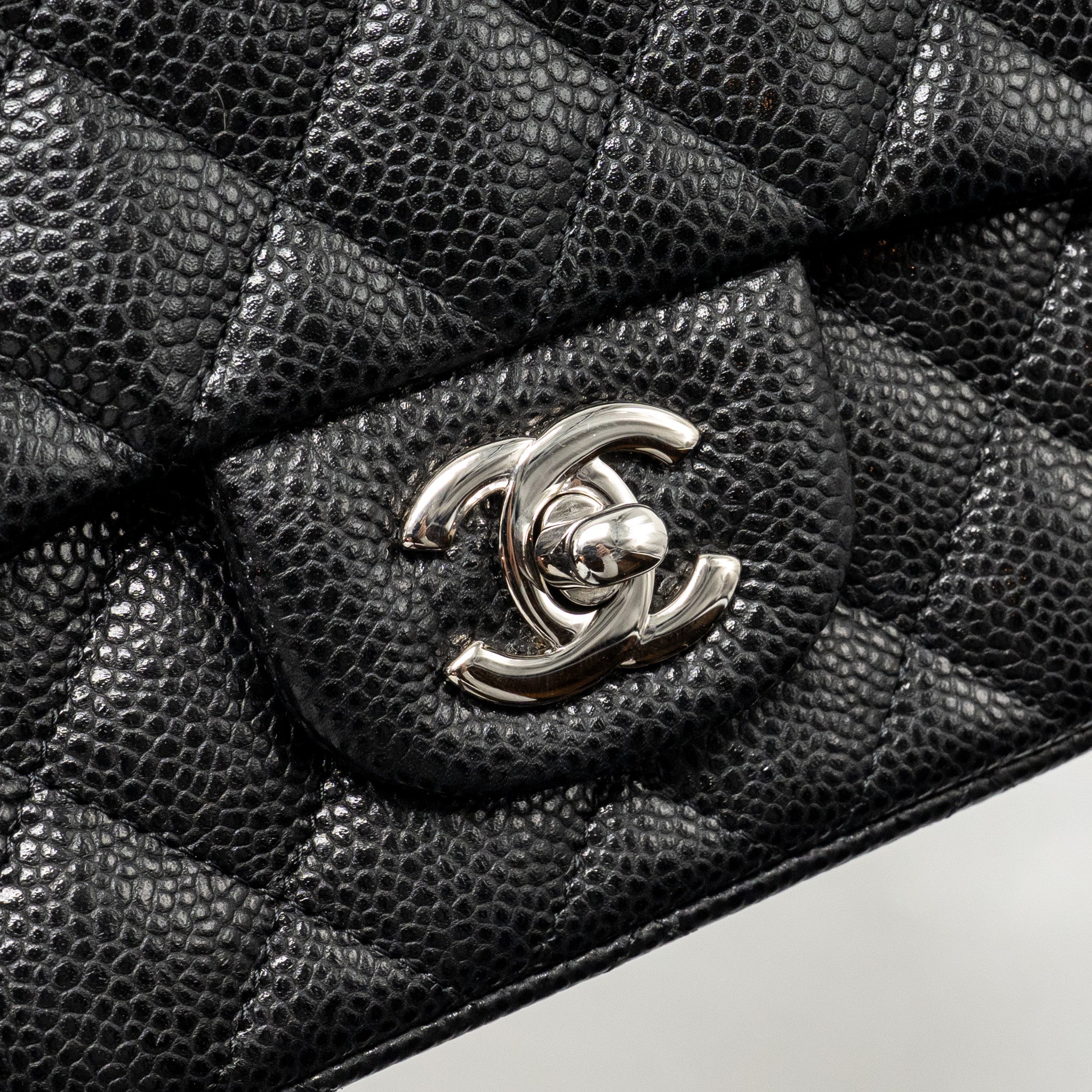 CHANEL MINI RECTANGULAR FLAP BAG CAVIAR BLACK SHW