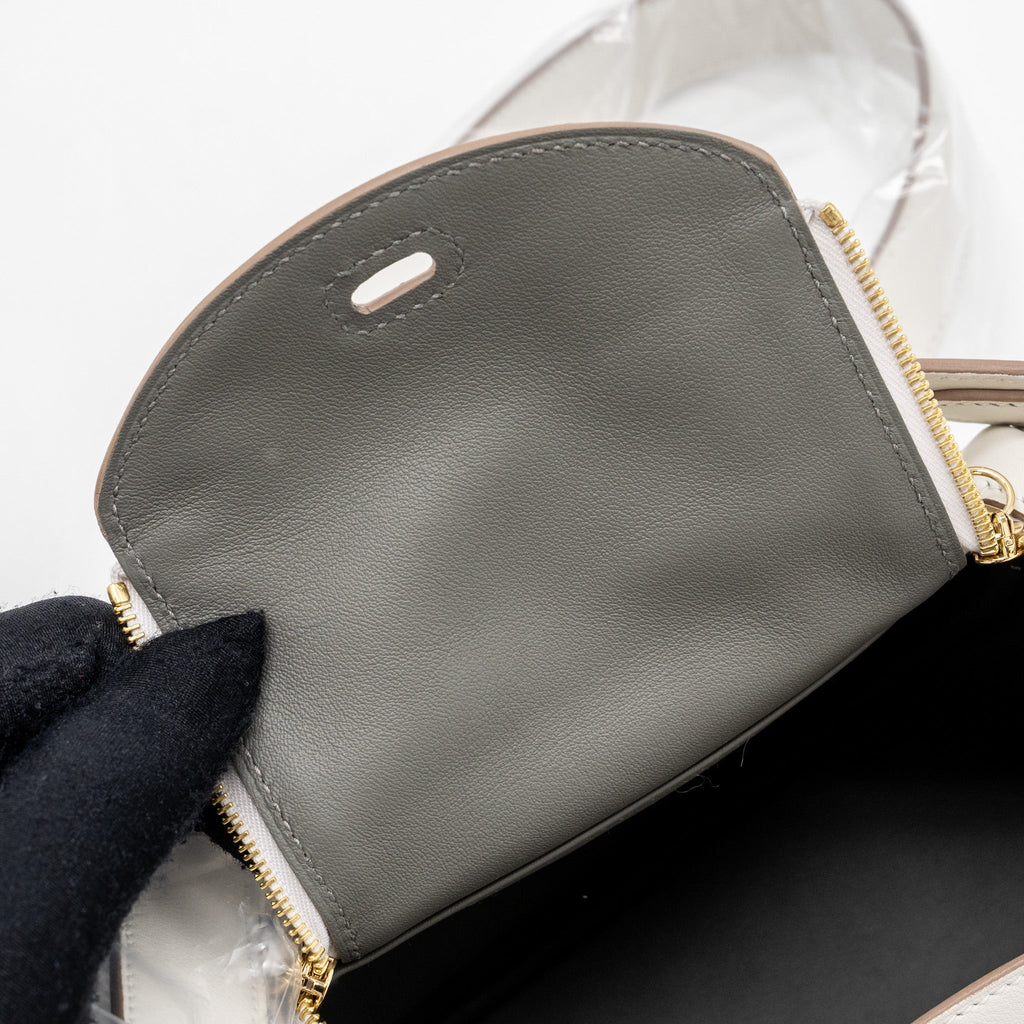 HERMES MINI LINDY SWIFT GRIS PALE / GRIS MEYER GHW