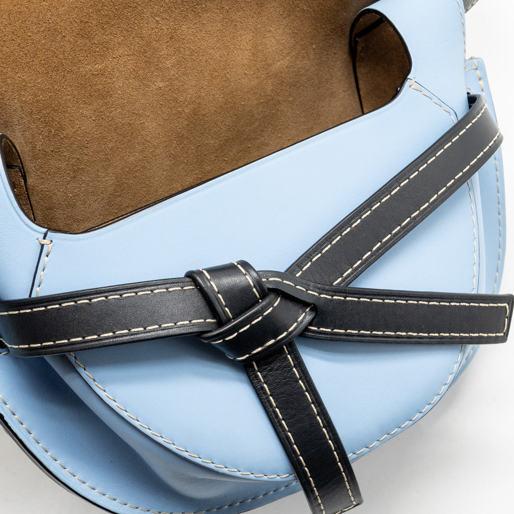 LOEWE SMALL GATE BAG CALFSKIN GREY/BLUE/MULTICOLOUR