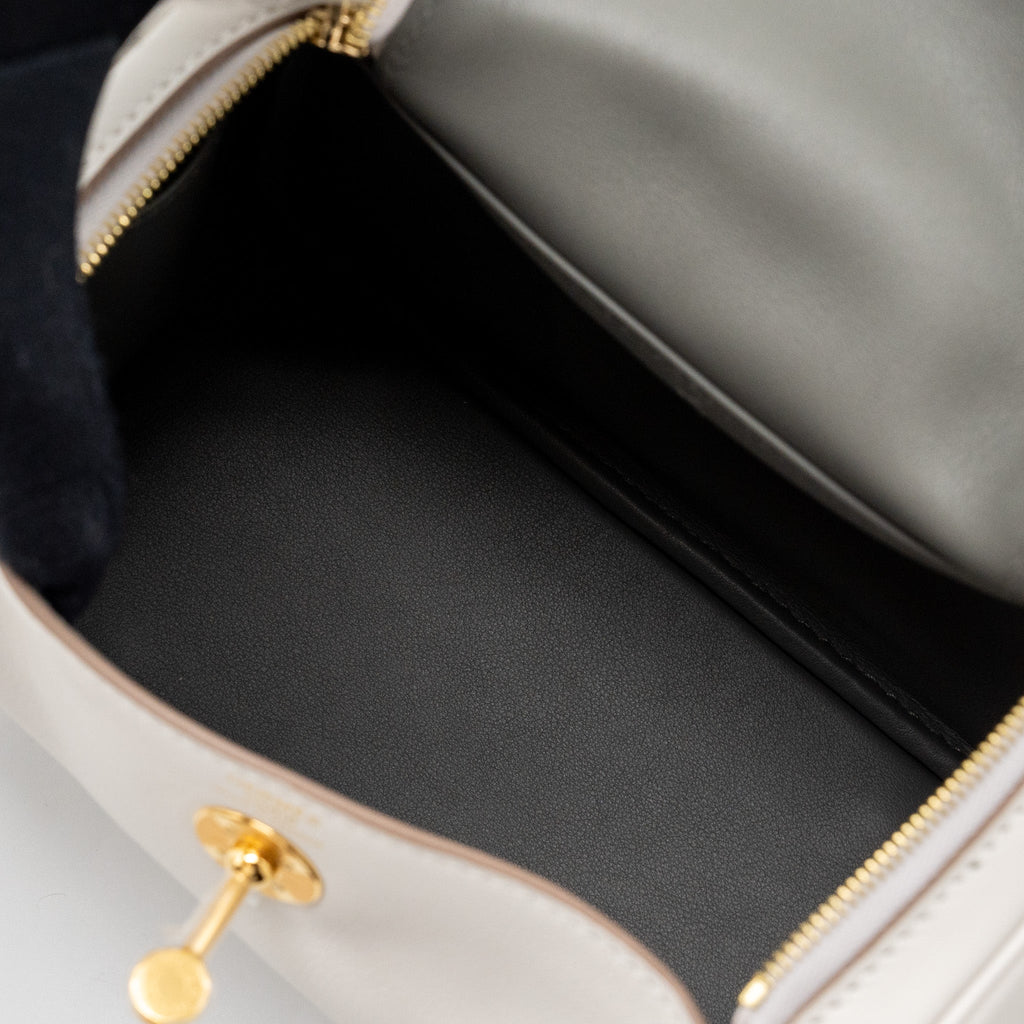 HERMES MINI LINDY SWIFT GRIS PALE / GRIS MEYER GHW