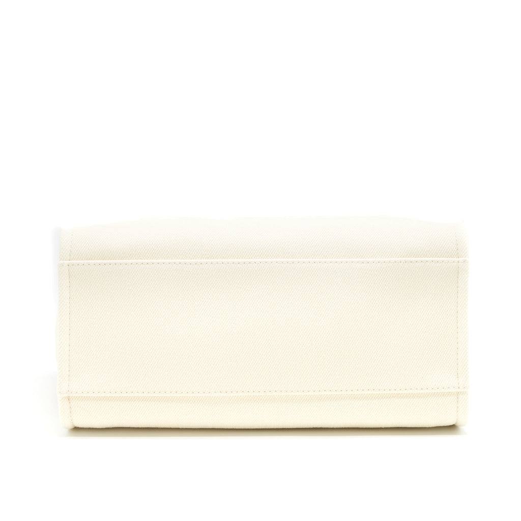 CHANEL DEAUVILLE TOTE BAG IN CREAMY WHITE/ BEIGE GHW