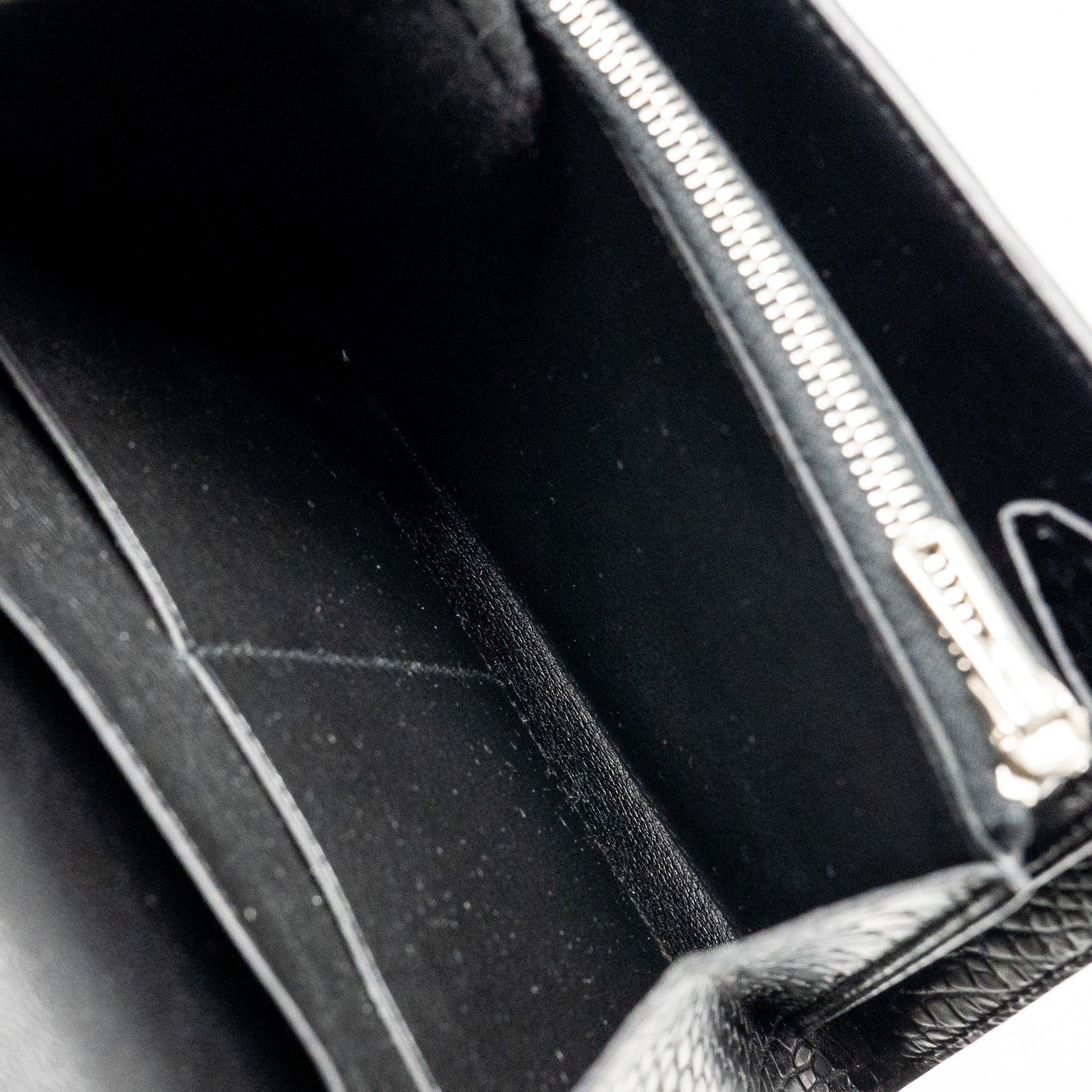 HERMES CONSTANCE WALLET ALLIGATOR MISSISSIPPIENSIS BLACK SHW