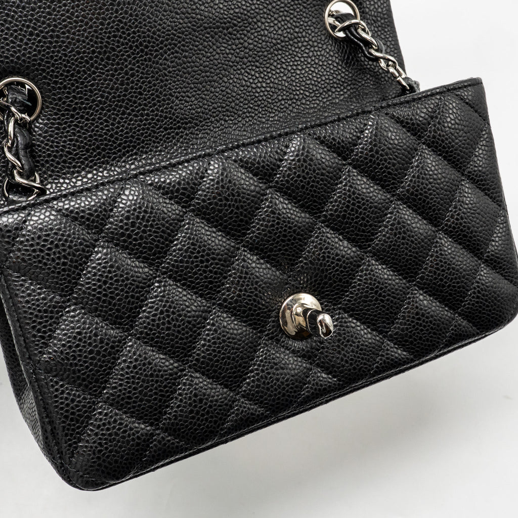 CHANEL MINI RECTANGULAR FLAP BAG CAVIAR BLACK SHW