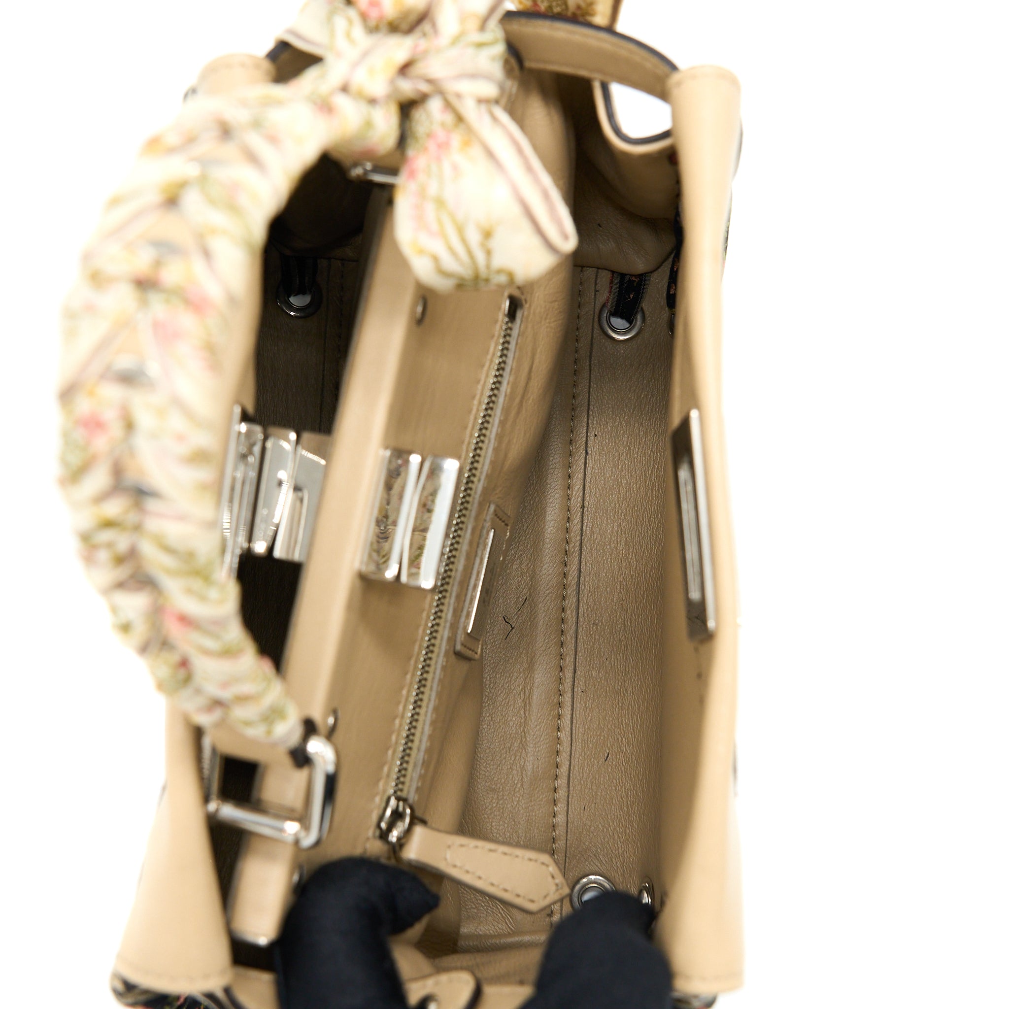 FENDI MINI PEEKABOO BAG LIMITED EDITION BEIGE/MULTICOLOUR SHW