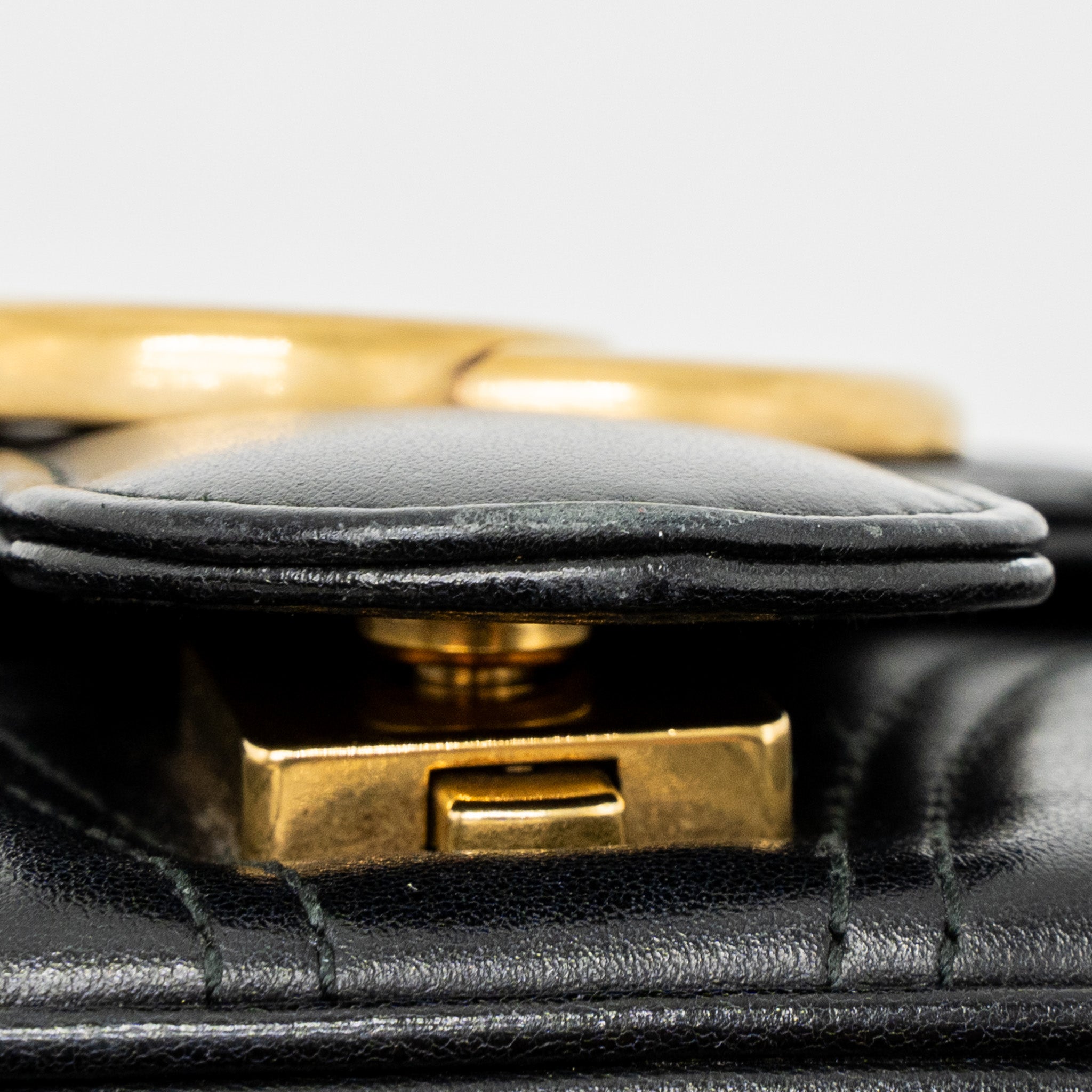 GUCCI SMALL GG MARMONT BAG CALFSKIN BLACK GHW