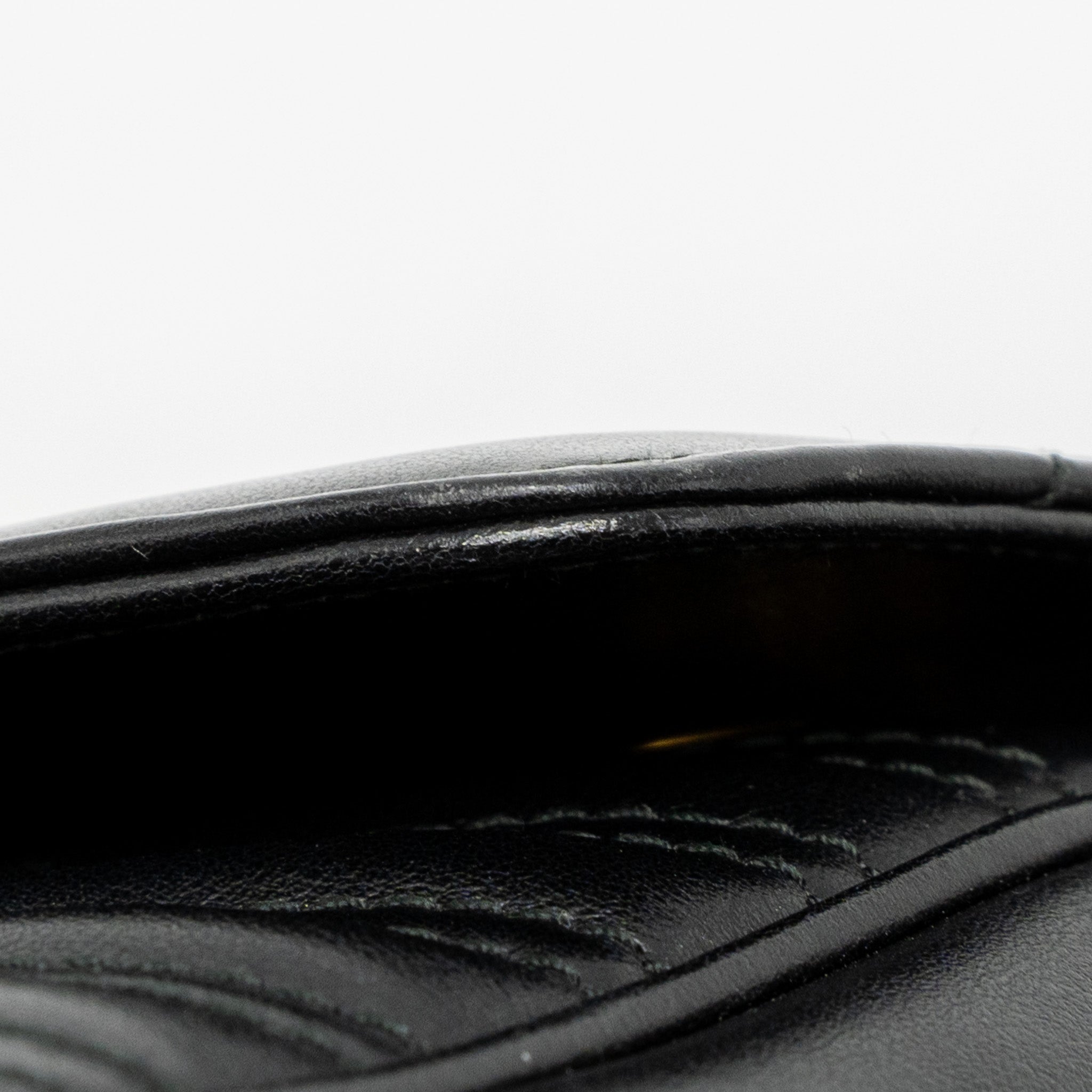 GUCCI SMALL GG MARMONT BAG CALFSKIN BLACK GHW