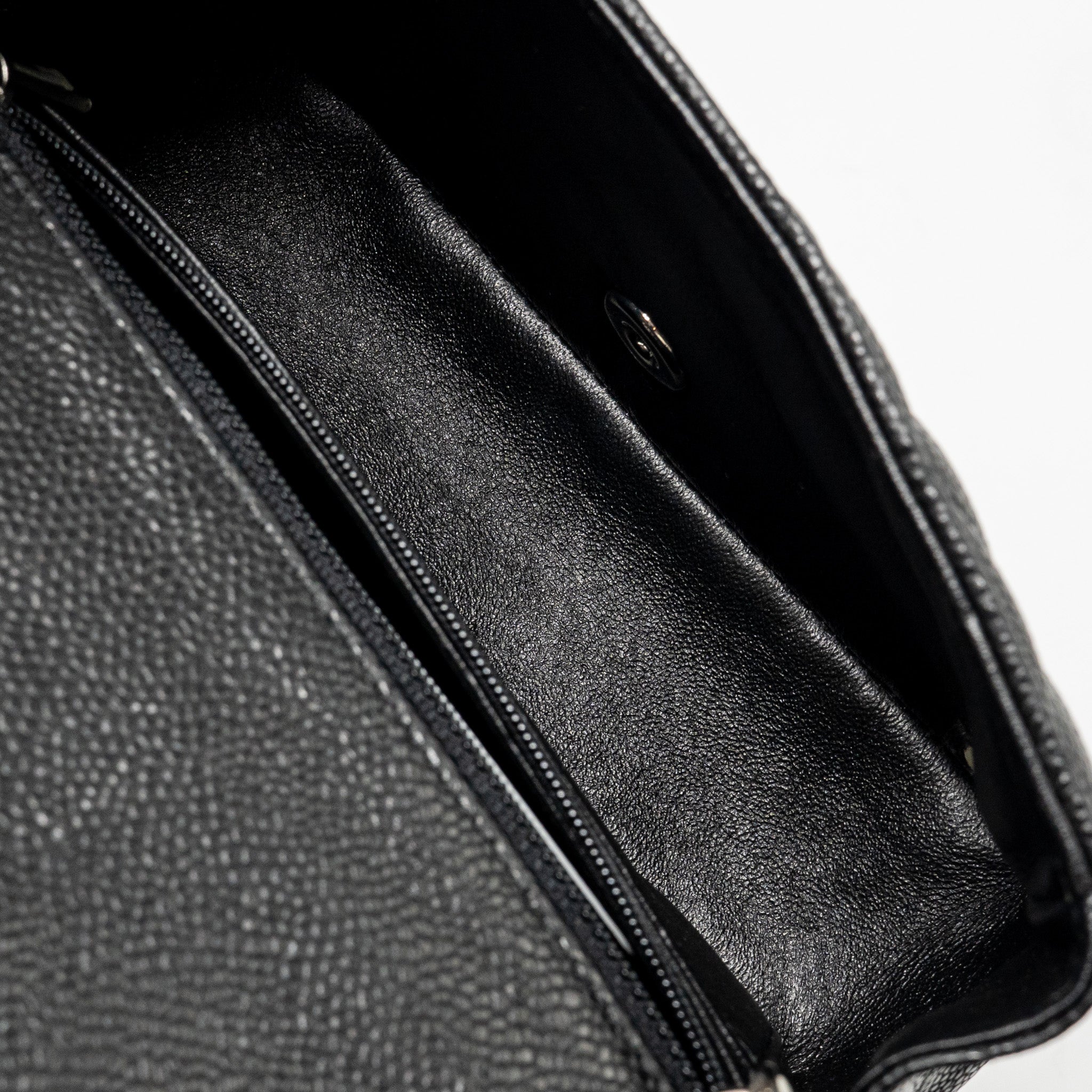 CHANEL MINI RECTANGULAR FLAP BAG CAVIAR BLACK SHW