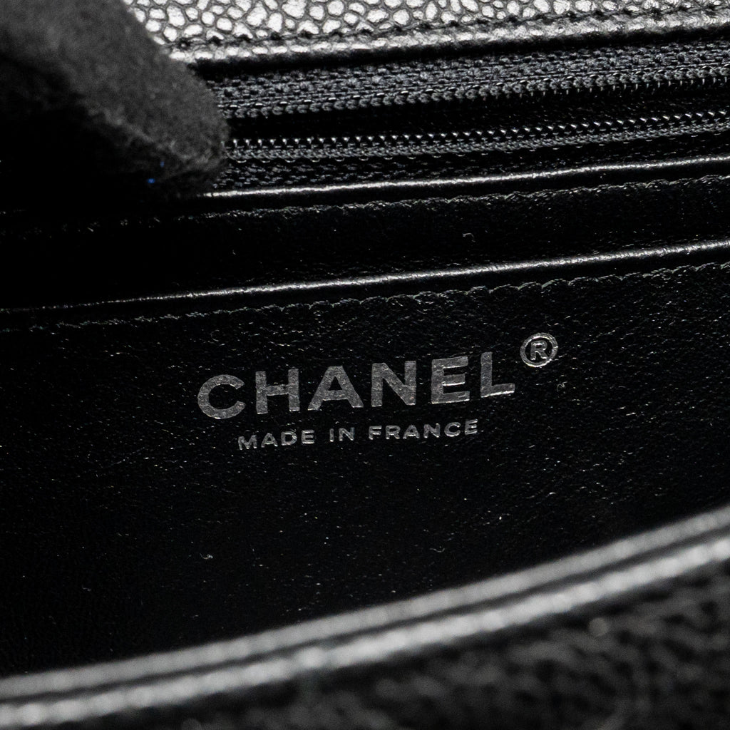 CHANEL MINI RECTANGULAR FLAP BAG CAVIAR BLACK SHW