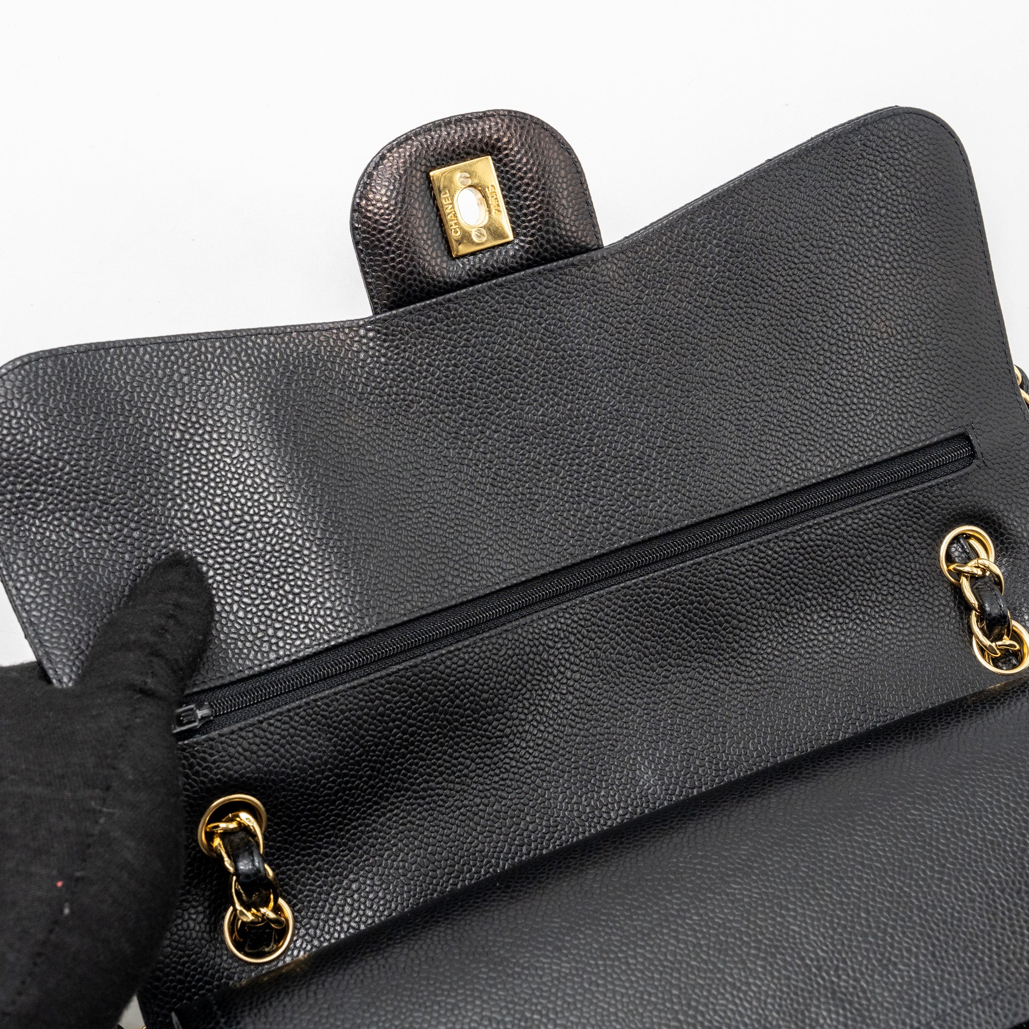 CHANEL JUMBO CLASSIC DOUBLE FLAP BAG CAVIAR BLACK GHW