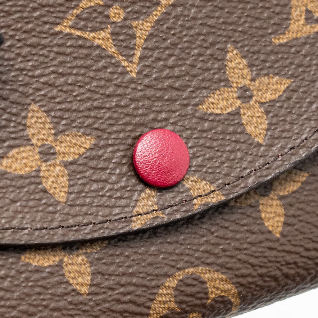 LOUIS VUITTON ROSALIE COIN PURSE MONOGRAM CANVAS FUCHSIA, KEY POUCH DAMIER EBENE GHW(SELL IN A SET)
