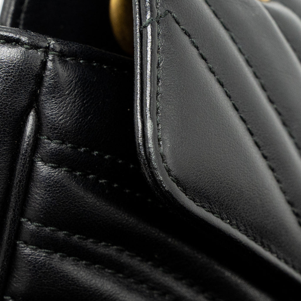 GUCCI SMALL GG MARMONT BAG CALFSKIN BLACK GHW