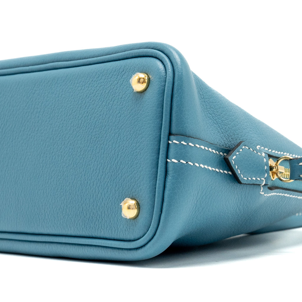 HERMES MINI BOLIDE EVERCOLOR NEW BLUE JEAN GHW