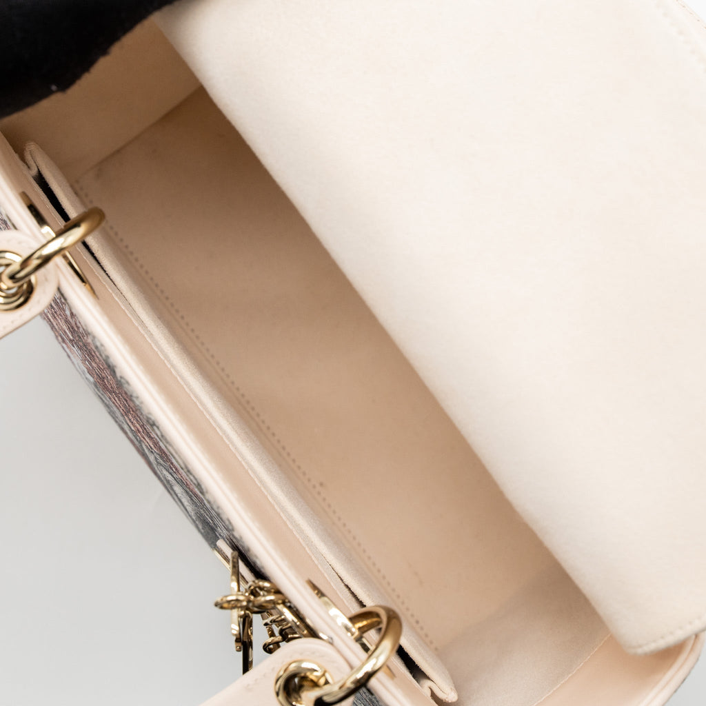 DIOR MEDIUM LADY DIOR BAG LIMITED EDITION CALFSKIN PINK/MULTICOLOUR LGHW