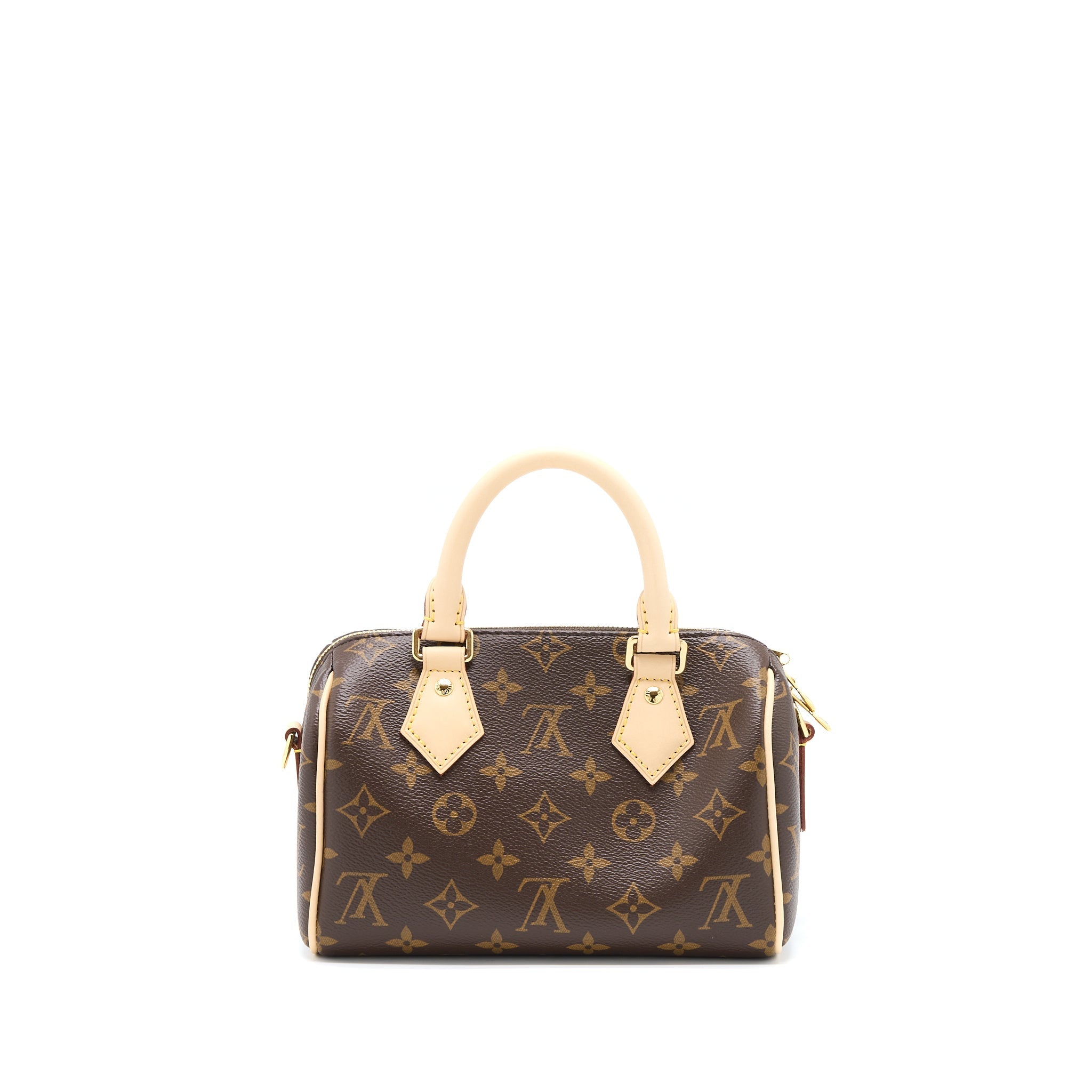LOUIS VUITTON SPEEDY BANDOULIERE 20 MONOGRAM CANVAS WITH FUCHSIA STRAP GHW