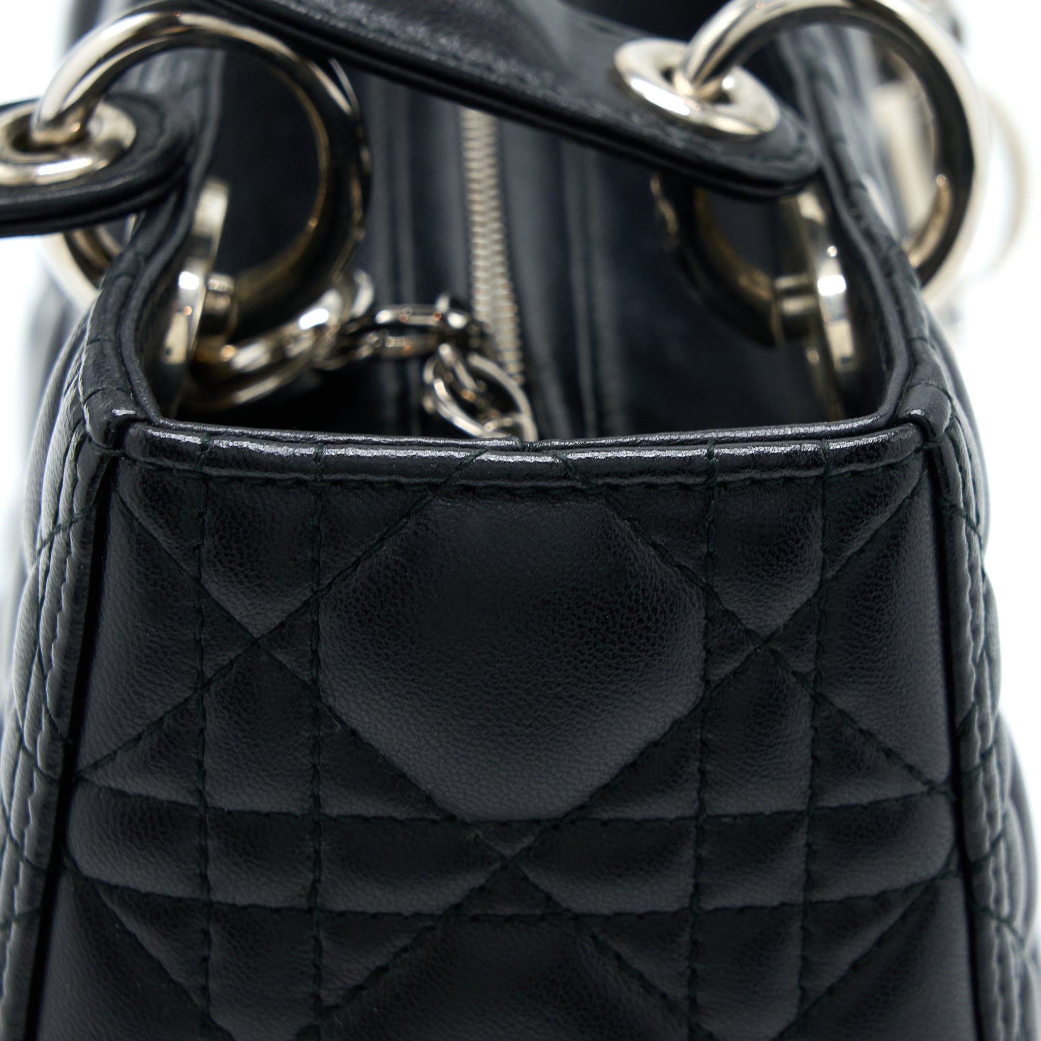 DIOR MEDIUM LADY DIOR LAMBSKIN BLACK SHW