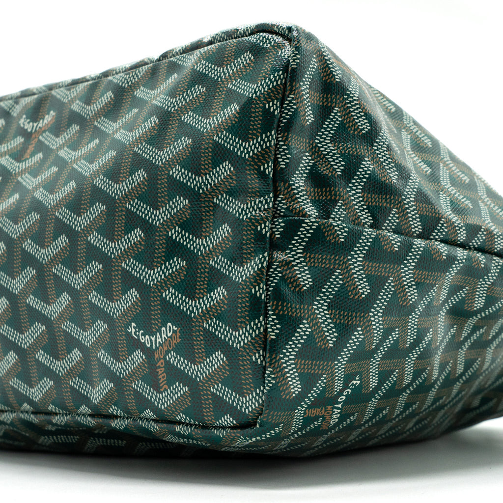 GOYARD SAINT LOUIS PM TOTE BAG GOYARDINE CANVAS GREEN SHW