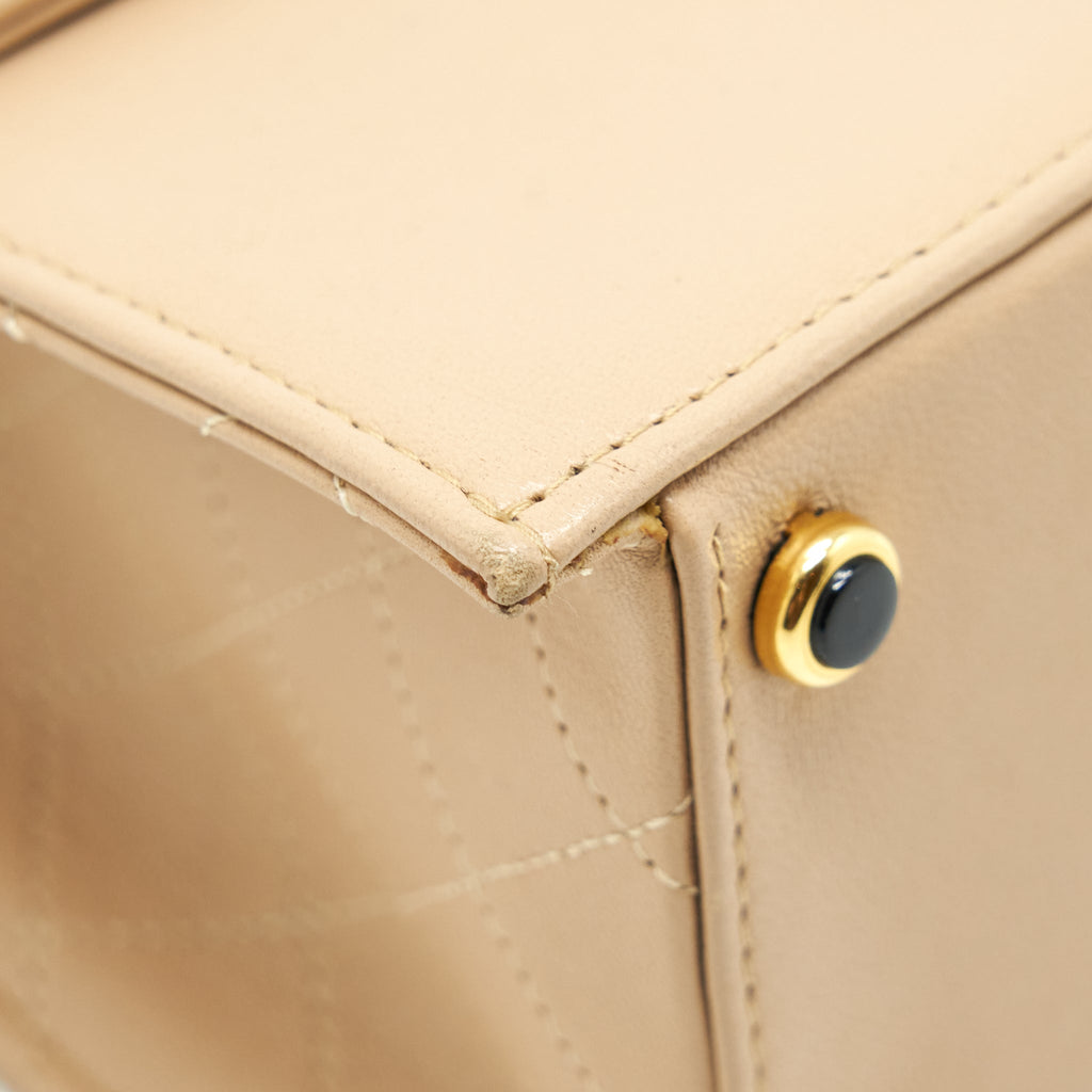 CHANEL VINTAGE SINGLE FLAP BAG CROSS BODY LAMBSKIN BEIGE GHW