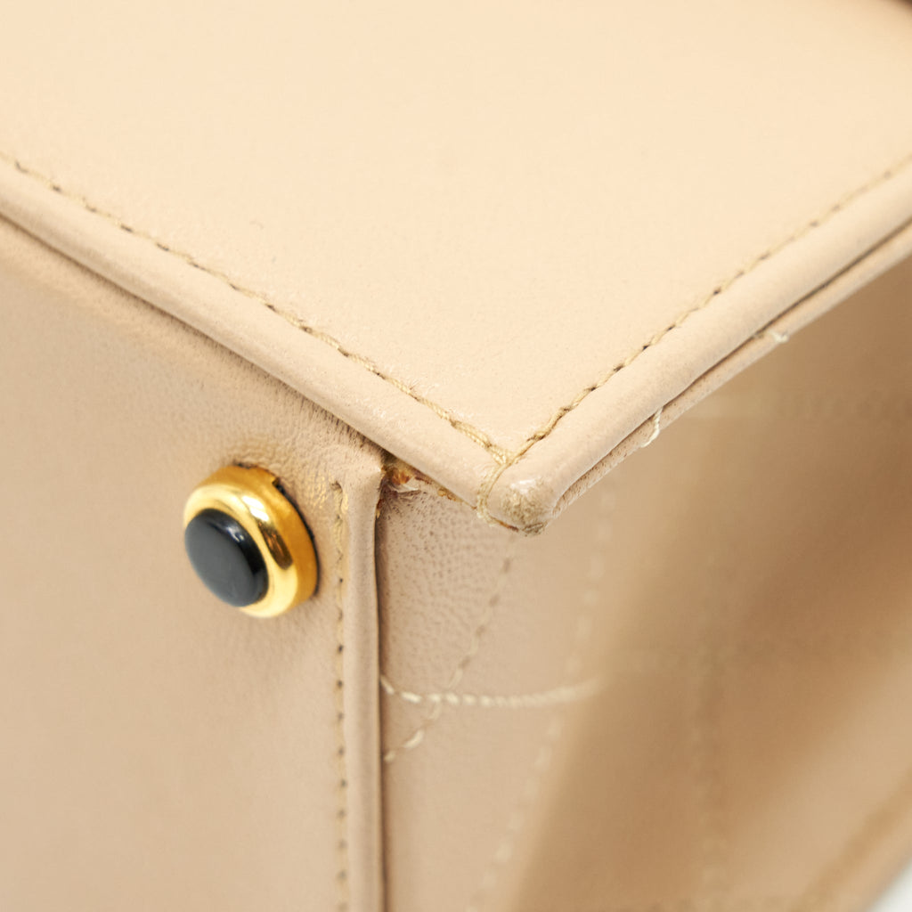 CHANEL VINTAGE SINGLE FLAP BAG CROSS BODY LAMBSKIN BEIGE GHW