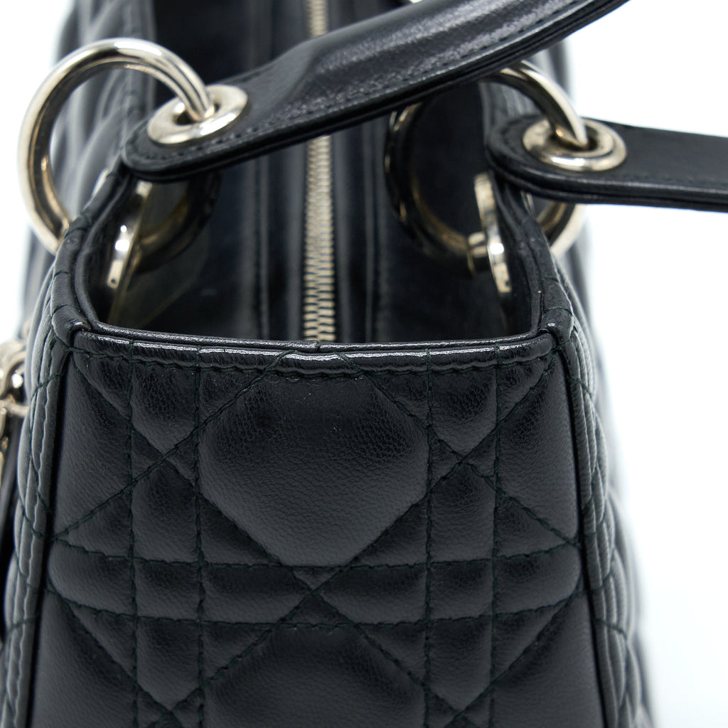DIOR MEDIUM LADY DIOR LAMBSKIN BLACK SHW