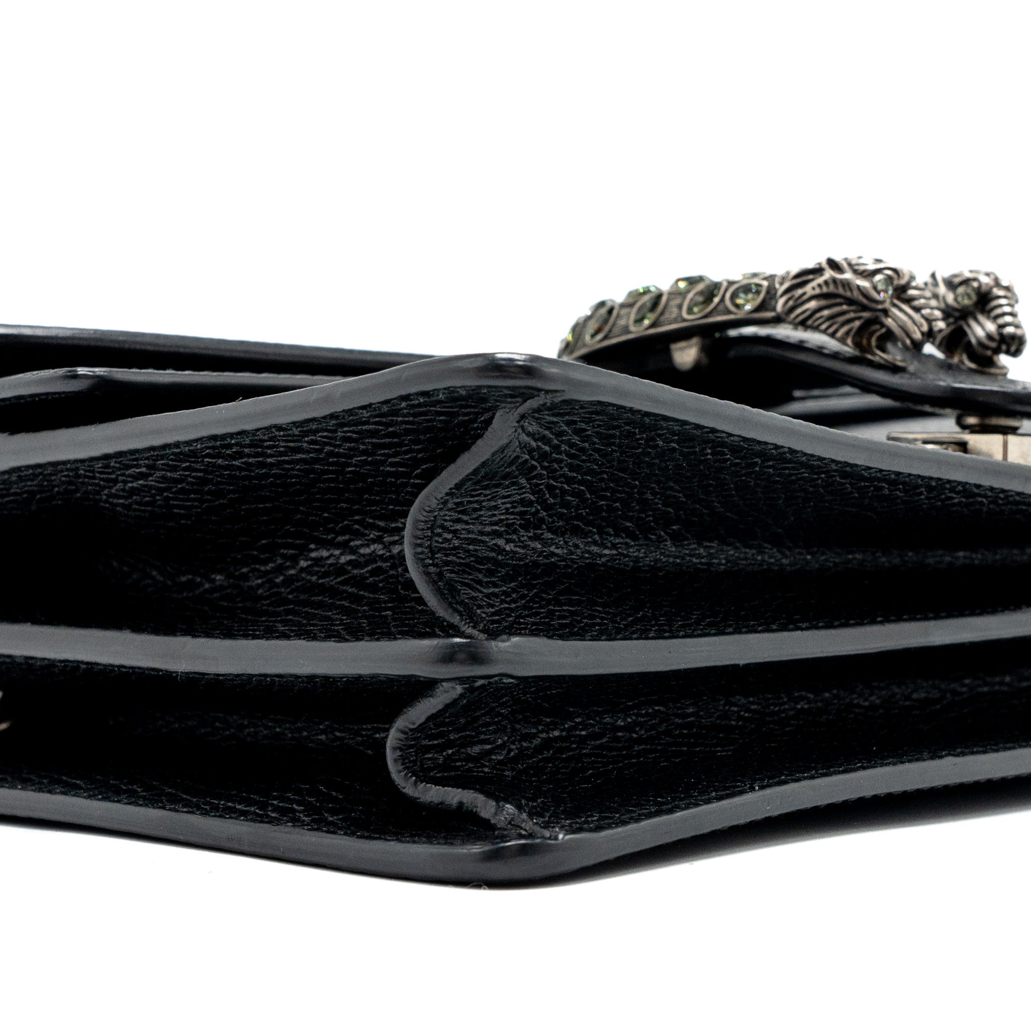 GUCCI DIONYSUS SHOULDER BAG CALFSKIN BLACK RUTHENIUM HARDWARE