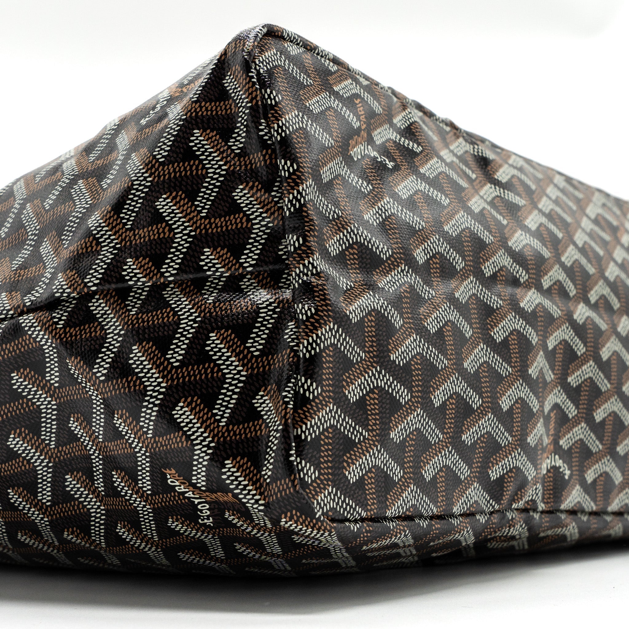 GOYARD SAINT LOUIS PM TOTE CANVAS BLACK/ BROWN SHW