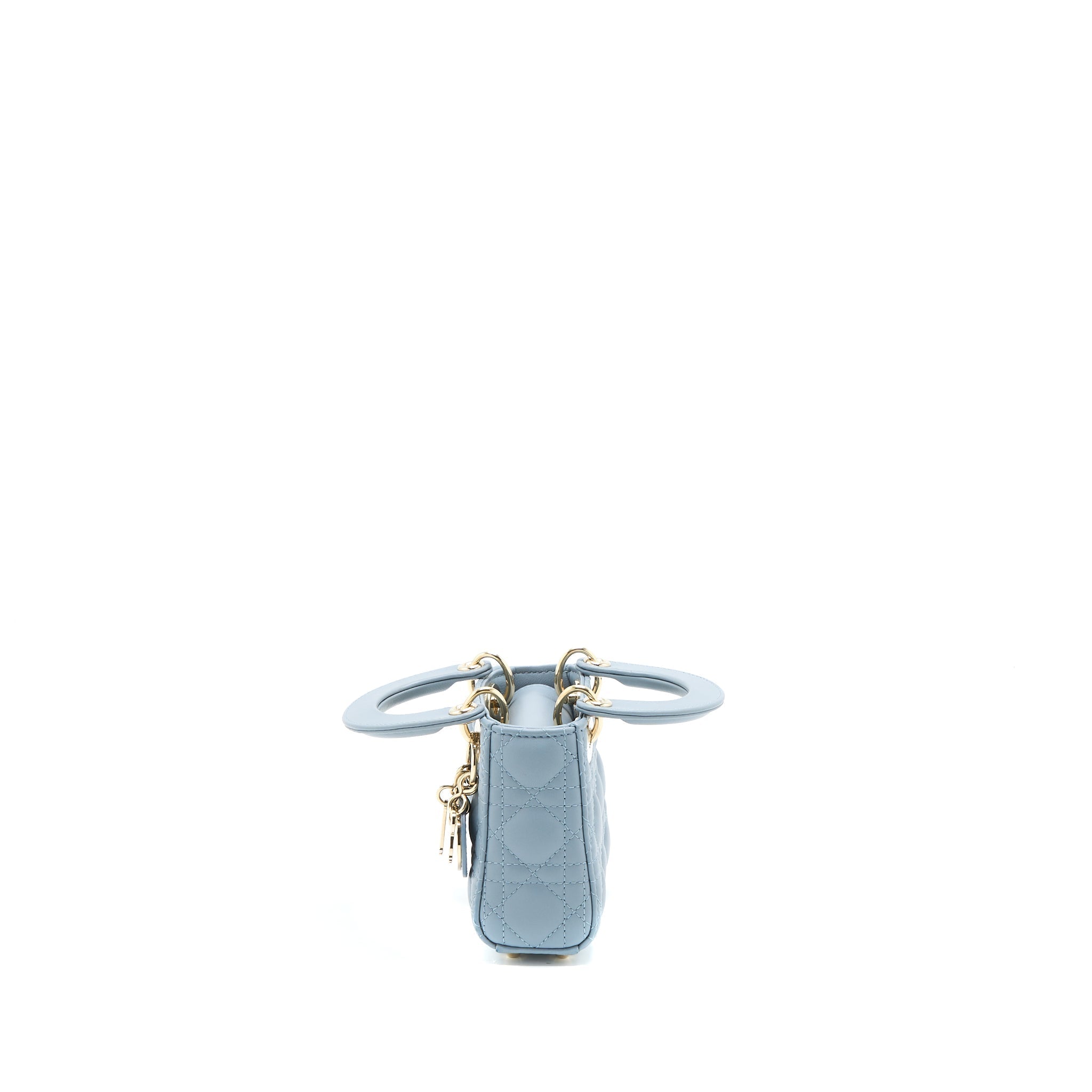 DIOR MICRO LADY DIOR BAG CANNAGE LAMBSKIN CLOUD BLUE LGHW
