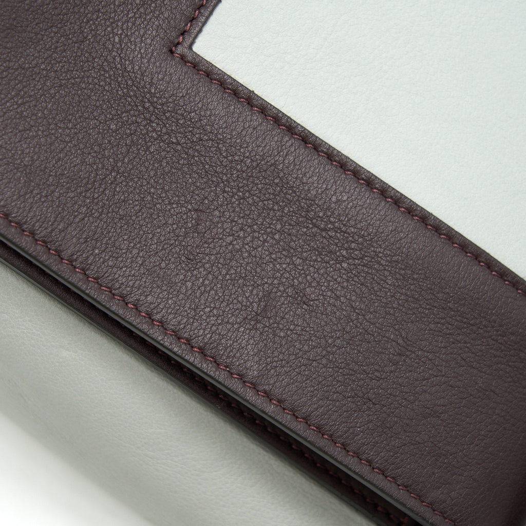 CELINE FRAME SHOULDER BAG GREY/ BURGUNDY