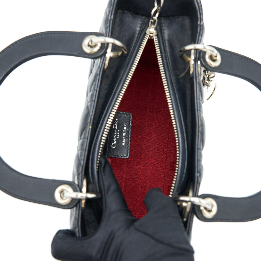 DIOR MEDIUM LADY DIOR LAMBSKIN BLACK SHW
