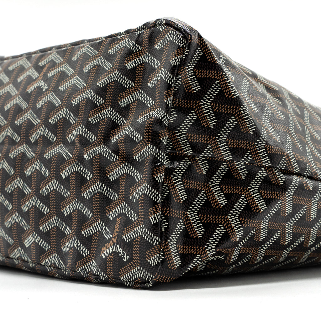 GOYARD SAINT LOUIS PM TOTE CANVAS BLACK/ BROWN SHW