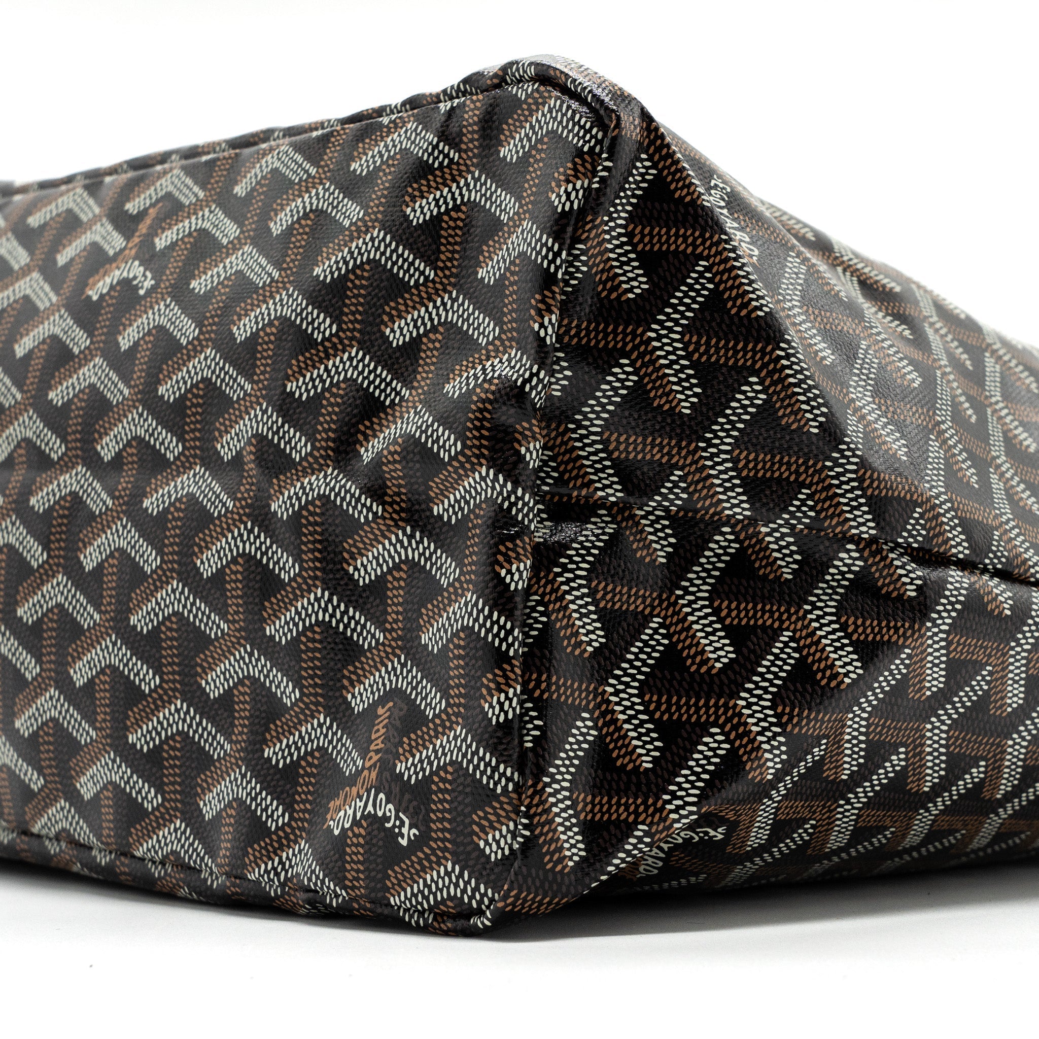 GOYARD SAINT LOUIS PM TOTE CANVAS BLACK/ BROWN SHW