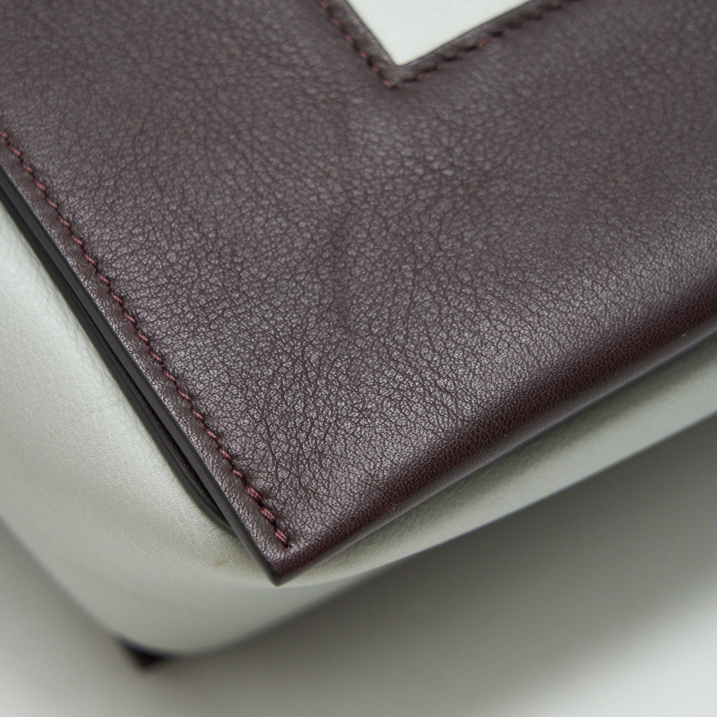 CELINE FRAME SHOULDER BAG GREY/ BURGUNDY