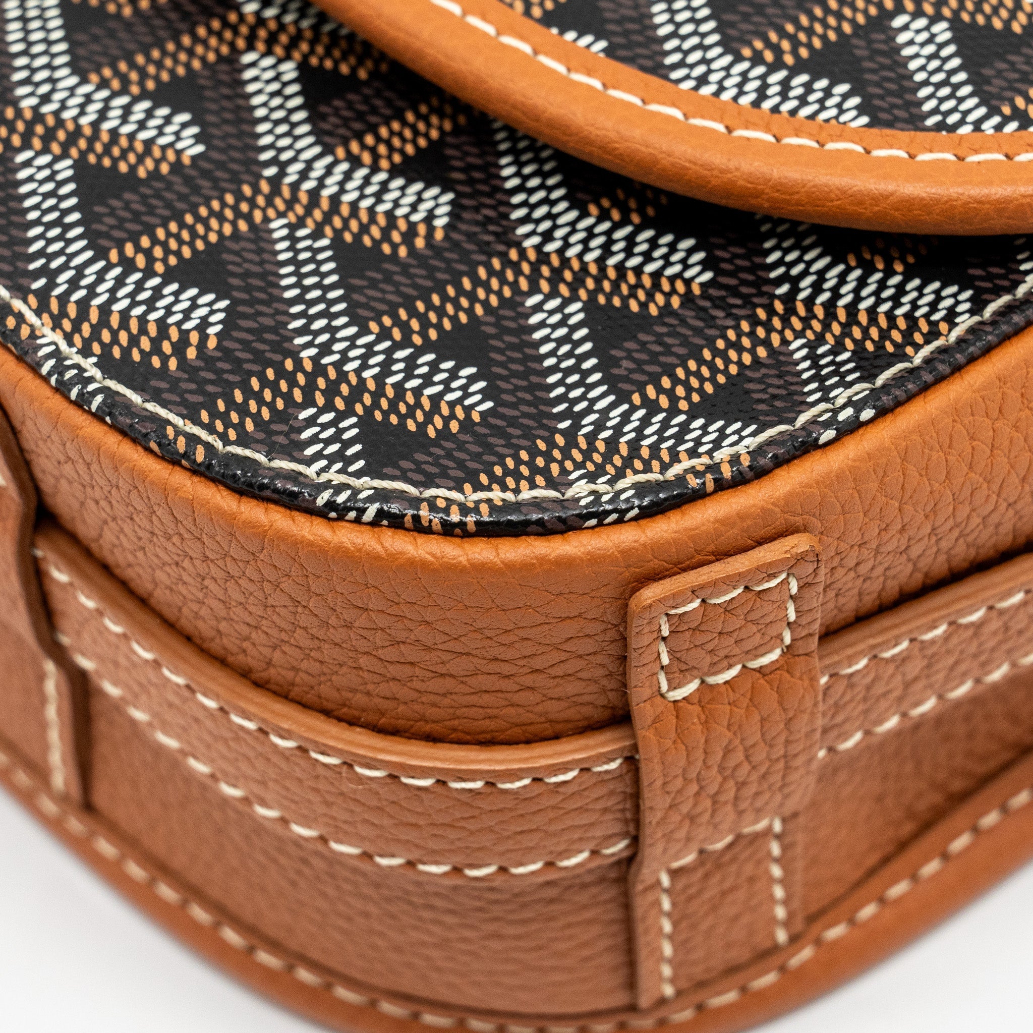 GOYARD BELVEDERE PM MESSENGER BAG GOYARDLINE CANVAS BROWN SHW