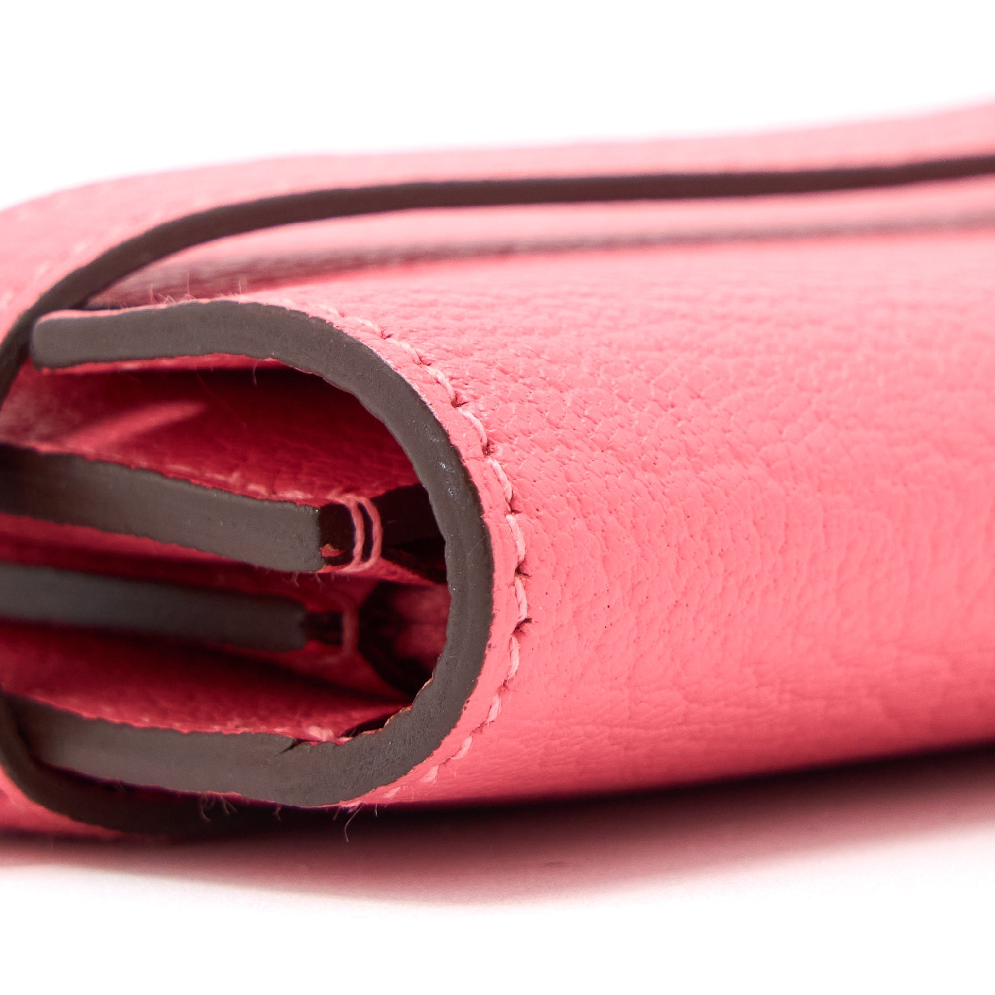 HERMES KELLY LONG WALLET CHEVRE MYSORE PINK SHW