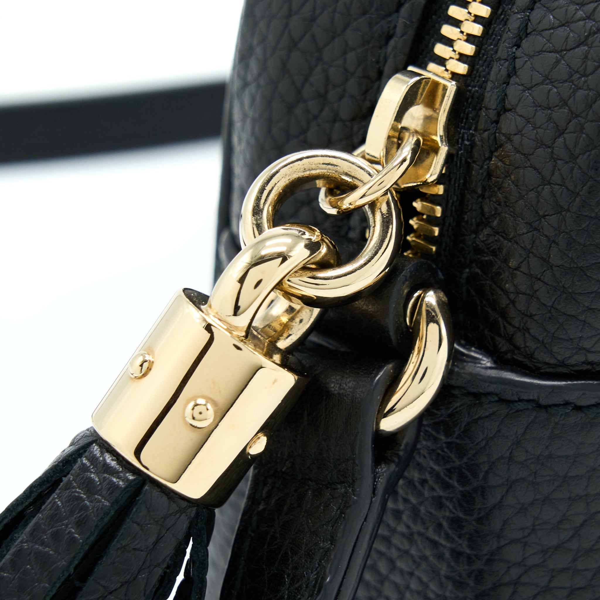 GUCCI SOHO CAMERA DISCO BAG CALFSKIN BLACK GHW