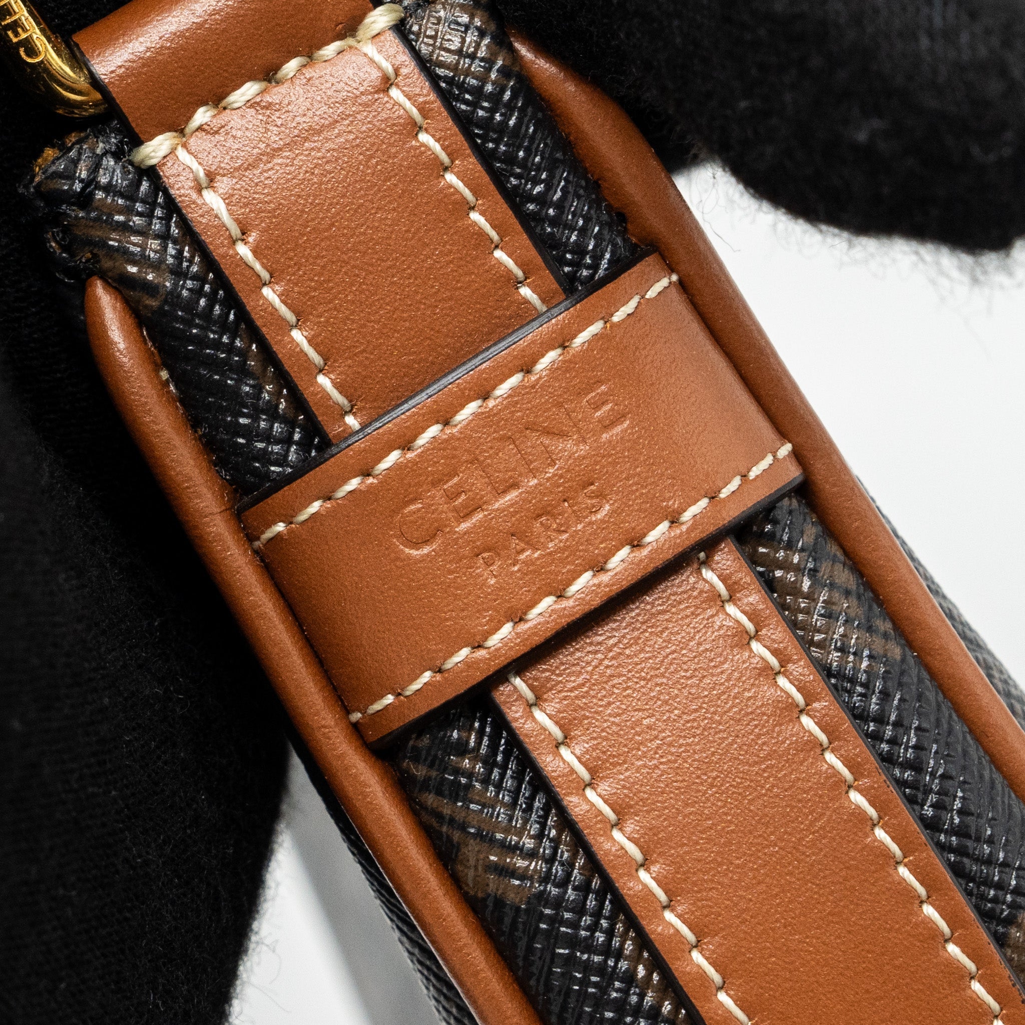 CELINE MINI AVA TRIOMPHE CANVAS/CALFSKIN TAN GHW