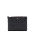 CHANEL O CASE POUCH CAVIAR BLACK LGHW