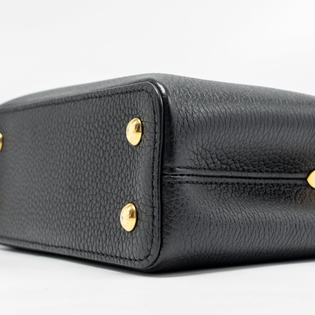 LOUIS VUITTON CAPUCINES MINI TAURILLON BLACK GHW