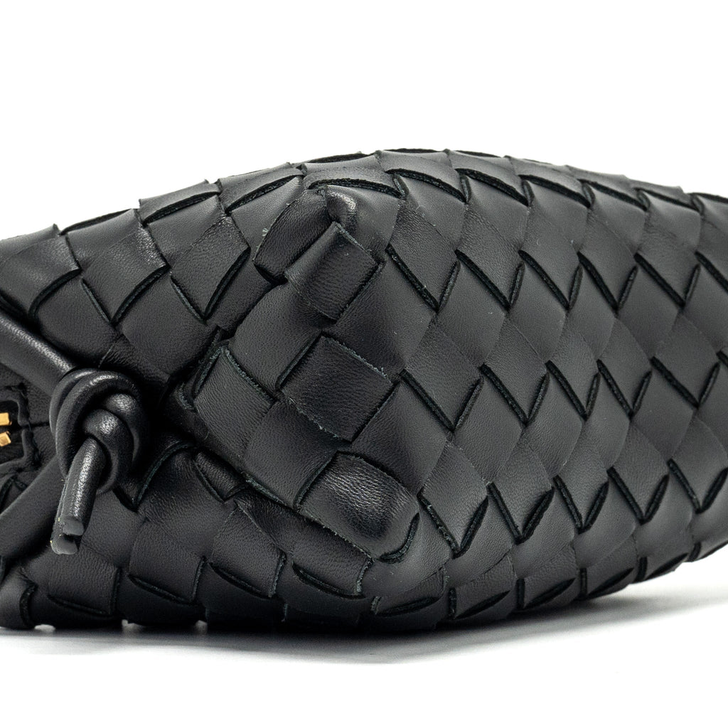 BOTTEGA VENETA MINI LOOP CAMERA BAG LAMBSKIN BLACK GHW
