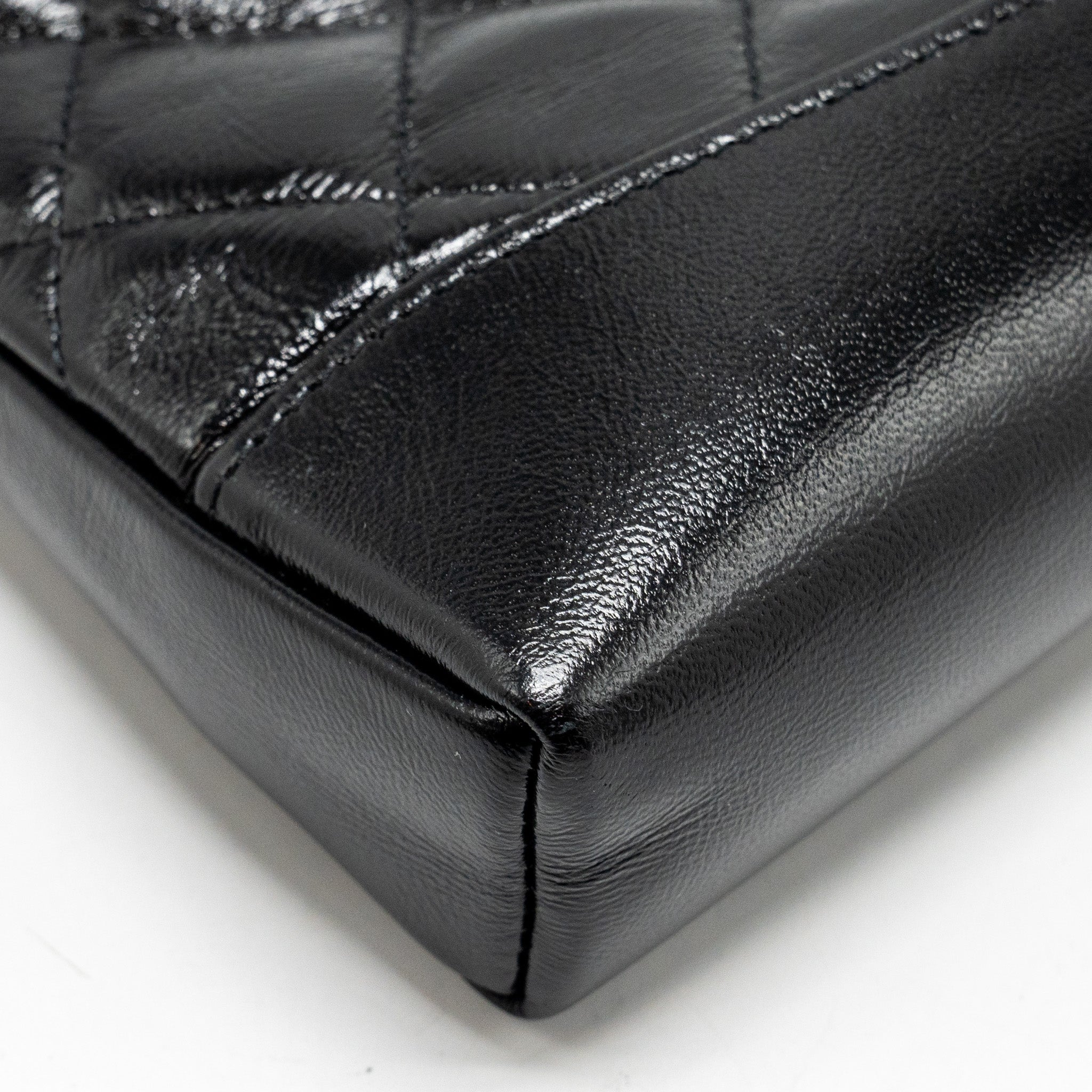 CHANEL 24S MINI 31 CLUTCH WITH CHAIN SHINY LAMBSKIN BLACK LGHW (MICROCHIP)