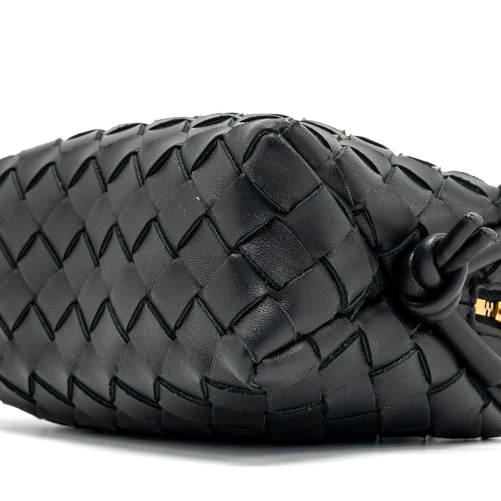 BOTTEGA VENETA MINI LOOP CAMERA BAG LAMBSKIN BLACK GHW