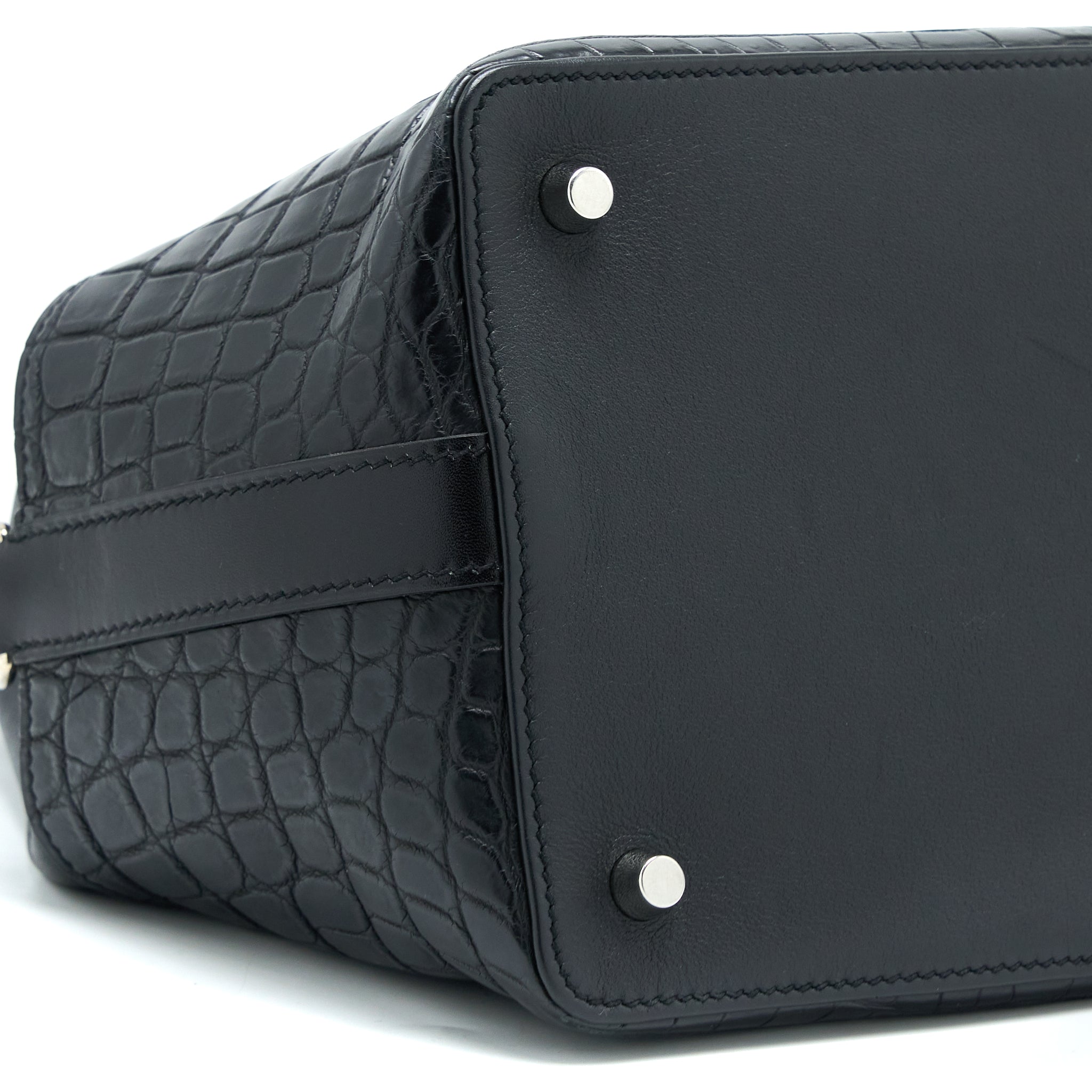 HERMES TOOLBOX 20 MAT CROCODILE/SWIFT BLACK SHW