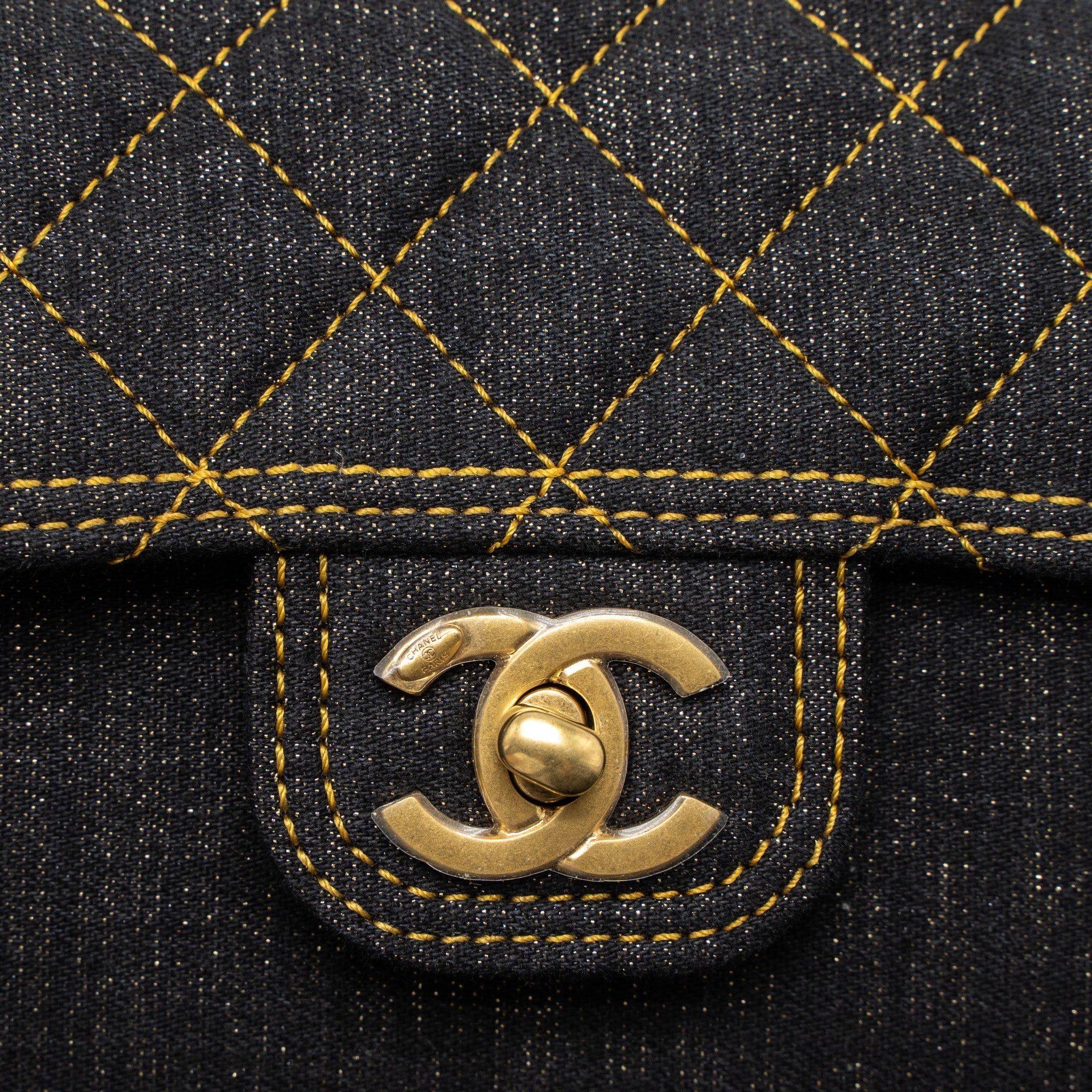 CHANEL 23S FLAP BAG DENIM DARK BLUE BRUSHED GHW (MICROCHIP)