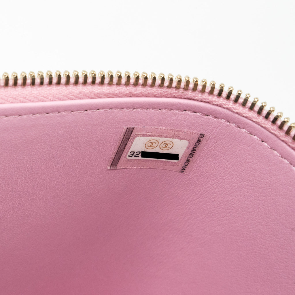 CHANEL LETTER TOP HANDLE LONG VANITY WITH CHAIN CAVIAR PINK GHW