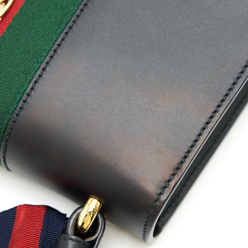GUCCI SYLVIA SMALL LEATHER BAG BLACK