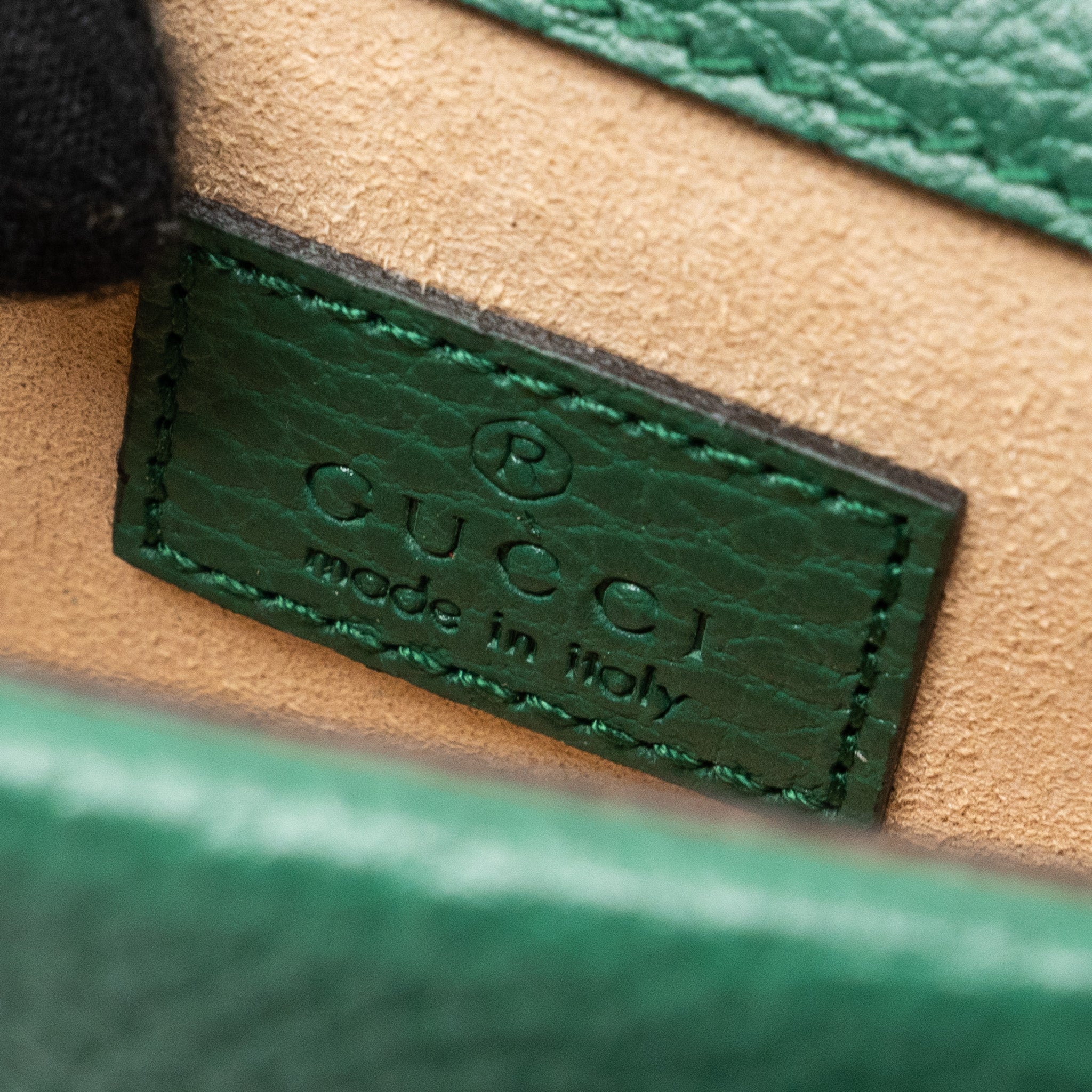 GUCCI DIONYSUS SUPER MINI LEATHER GREEN GHW