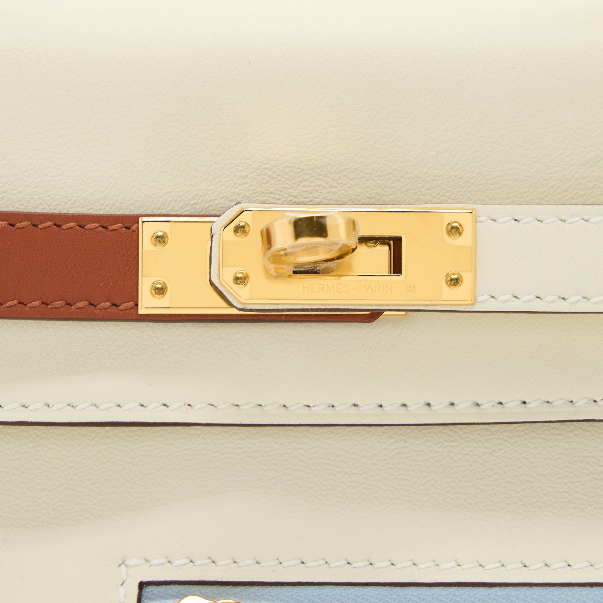 HERMES KELLY 25 COLORMATIC SWIFT NATA/CHAI/LIME/MAUVE SYLVESTRE GHW