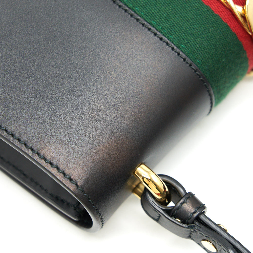 GUCCI SYLVIA SMALL LEATHER BAG BLACK