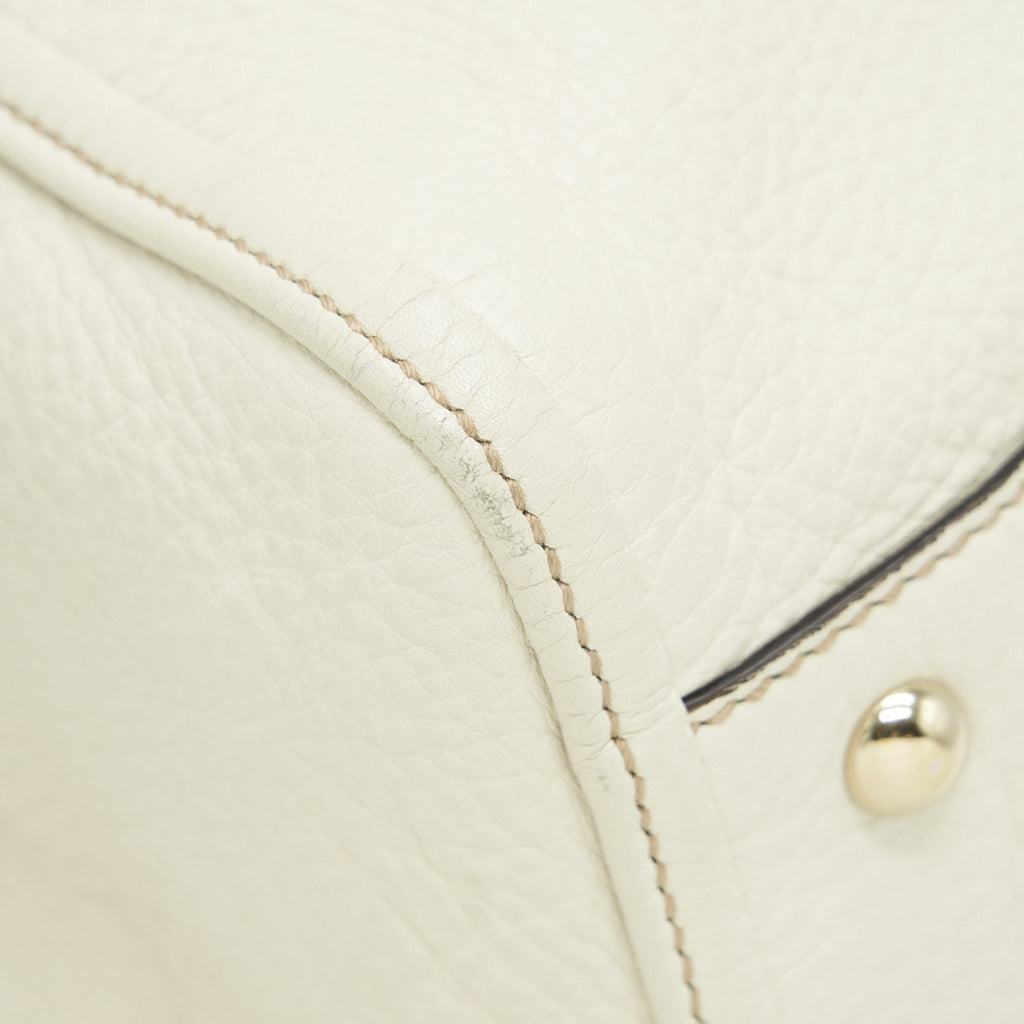 GUCCI GG DISCO TOTE BAG WHITE GHW