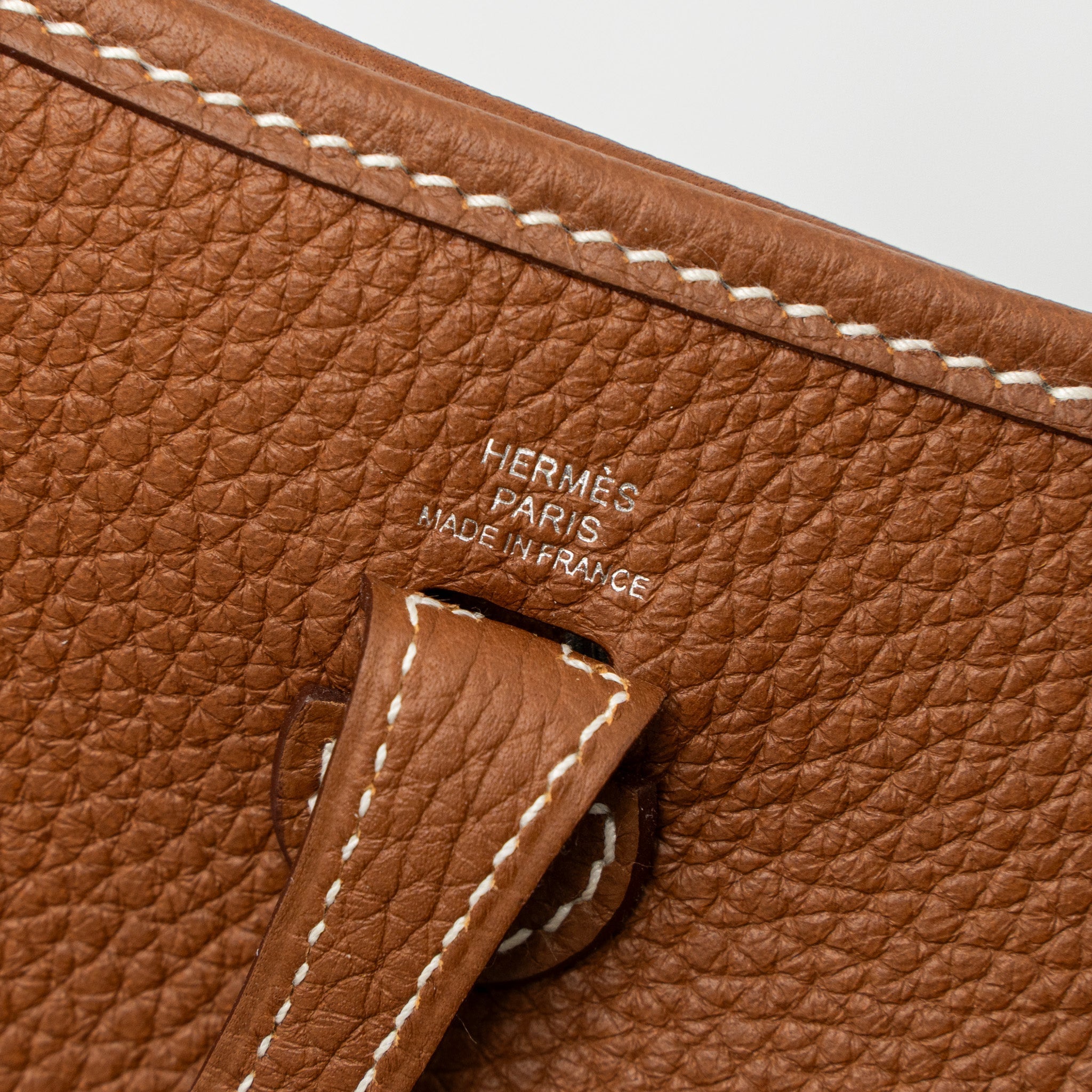 HERMES MINI EVELYNE CLEMENCE GOLD/CORNALINE-BLANC SHW