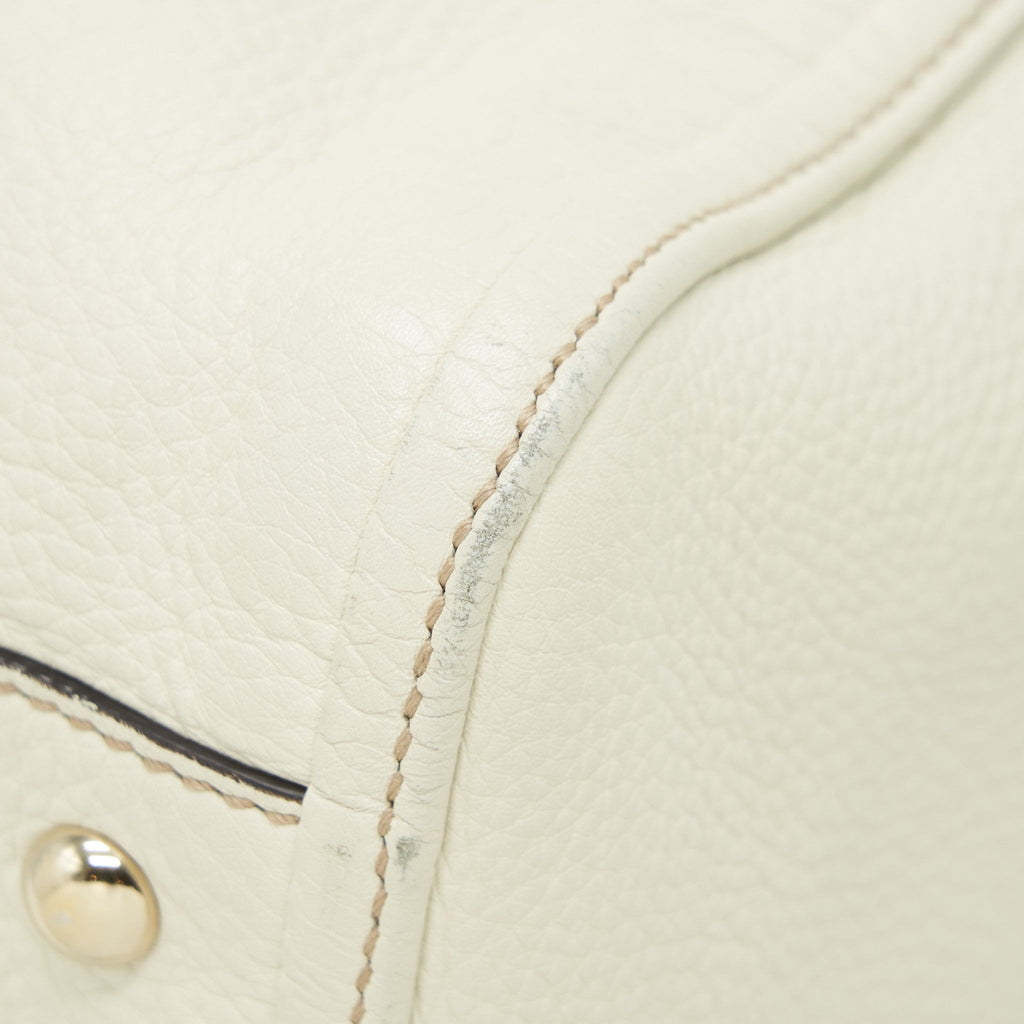 GUCCI GG DISCO TOTE BAG WHITE GHW